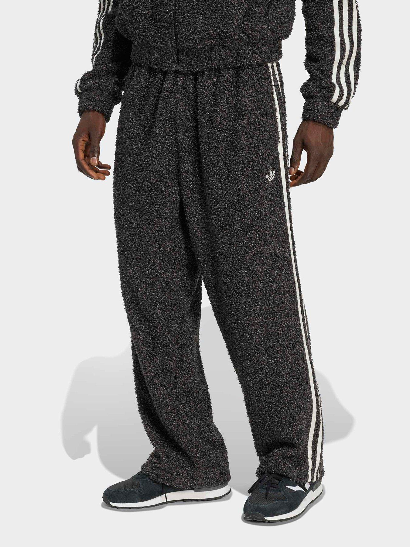 adidas Originals Mens Boucle Fire Bird Tracksuit Pants, Black, Size L, Men