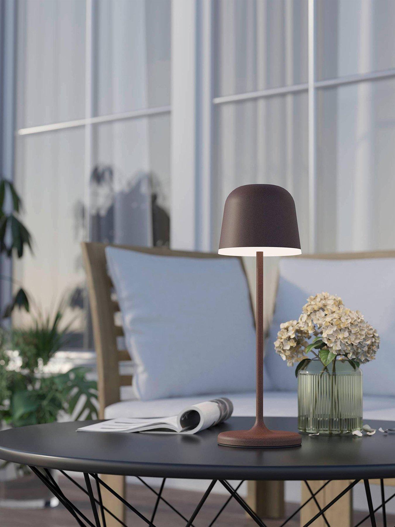 Eglo Mannera Steel Auburn  &  White Touch Dimmer Table Lamp