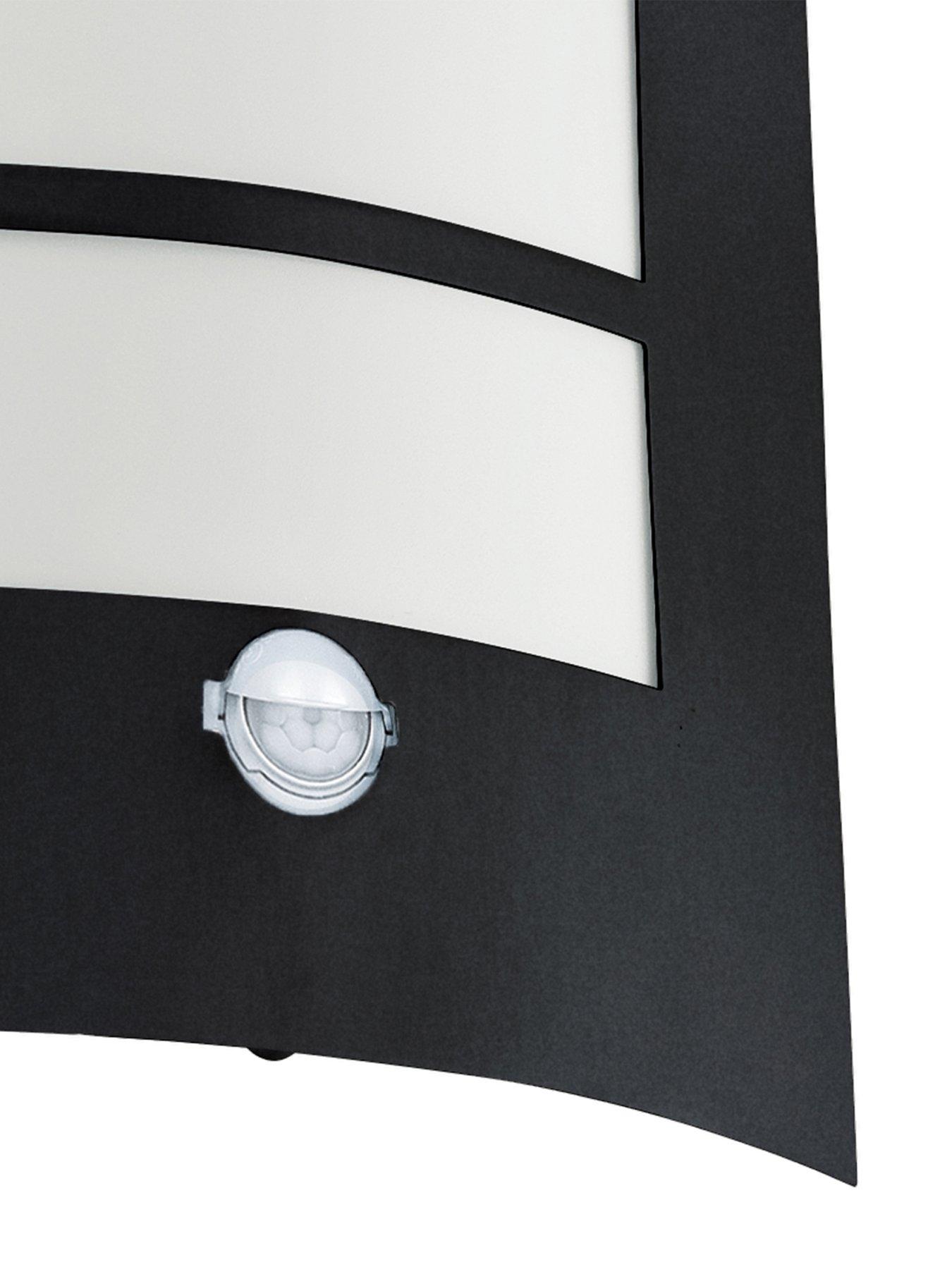 Image 3 of 5 of Eglo City 1-Light Black Exterior Wall Lamp With Sensor