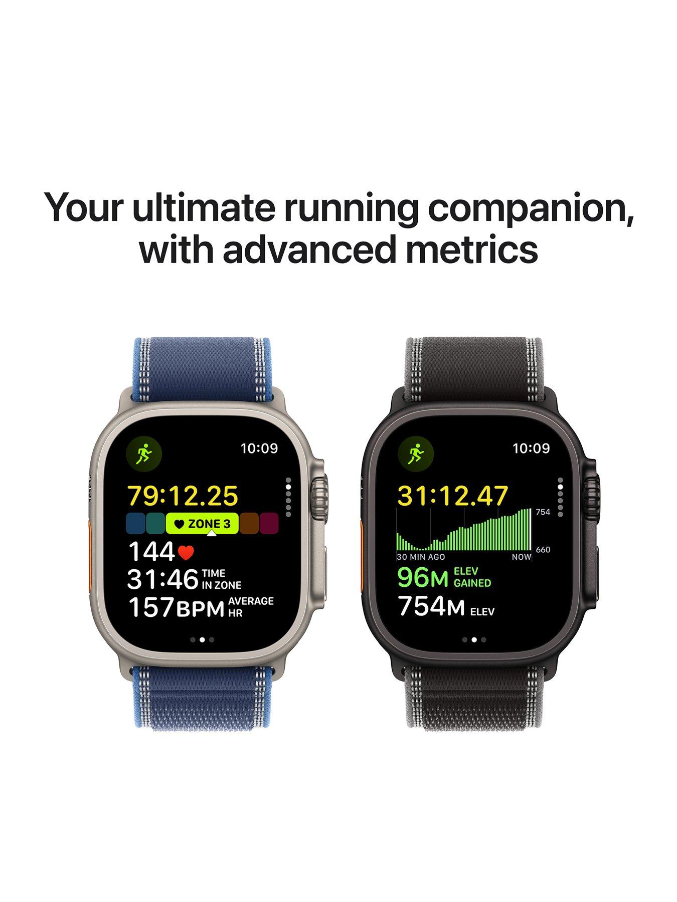 Image 4 of 7 of Apple Watch Ultra 3&nbsp;(GPS + Cellular, 2025) 49mm&nbsp;Natural Titanium Case with Blue/Bright Blue Trail Loop - S/M