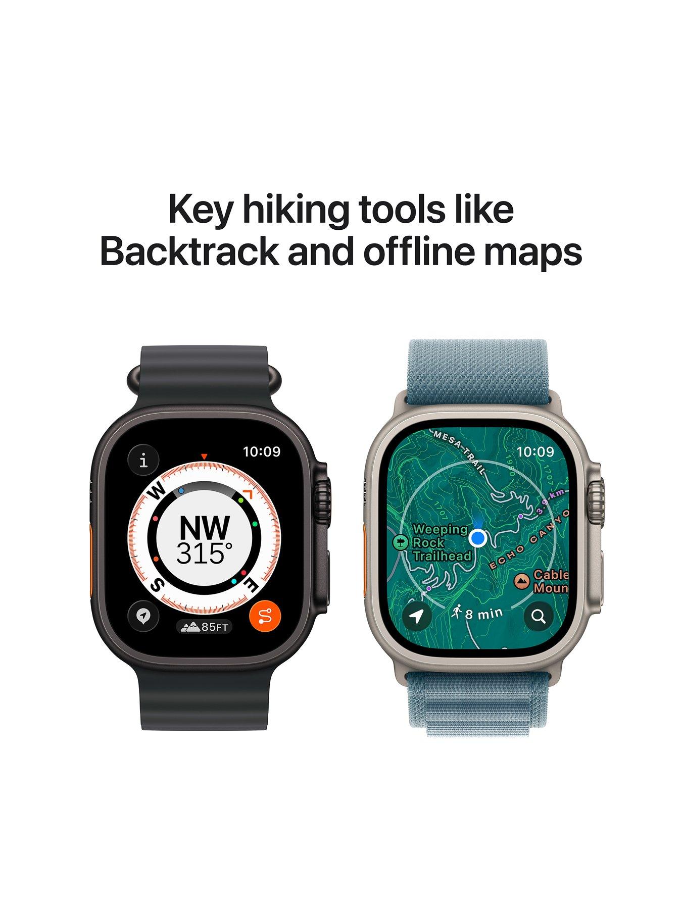 Image 5 of 7 of Apple Watch Ultra 3 (GPS + Cellular, 2025) 49mm&nbsp;Black Titanium Case with Black/Charcoal Trail Loop - S/M