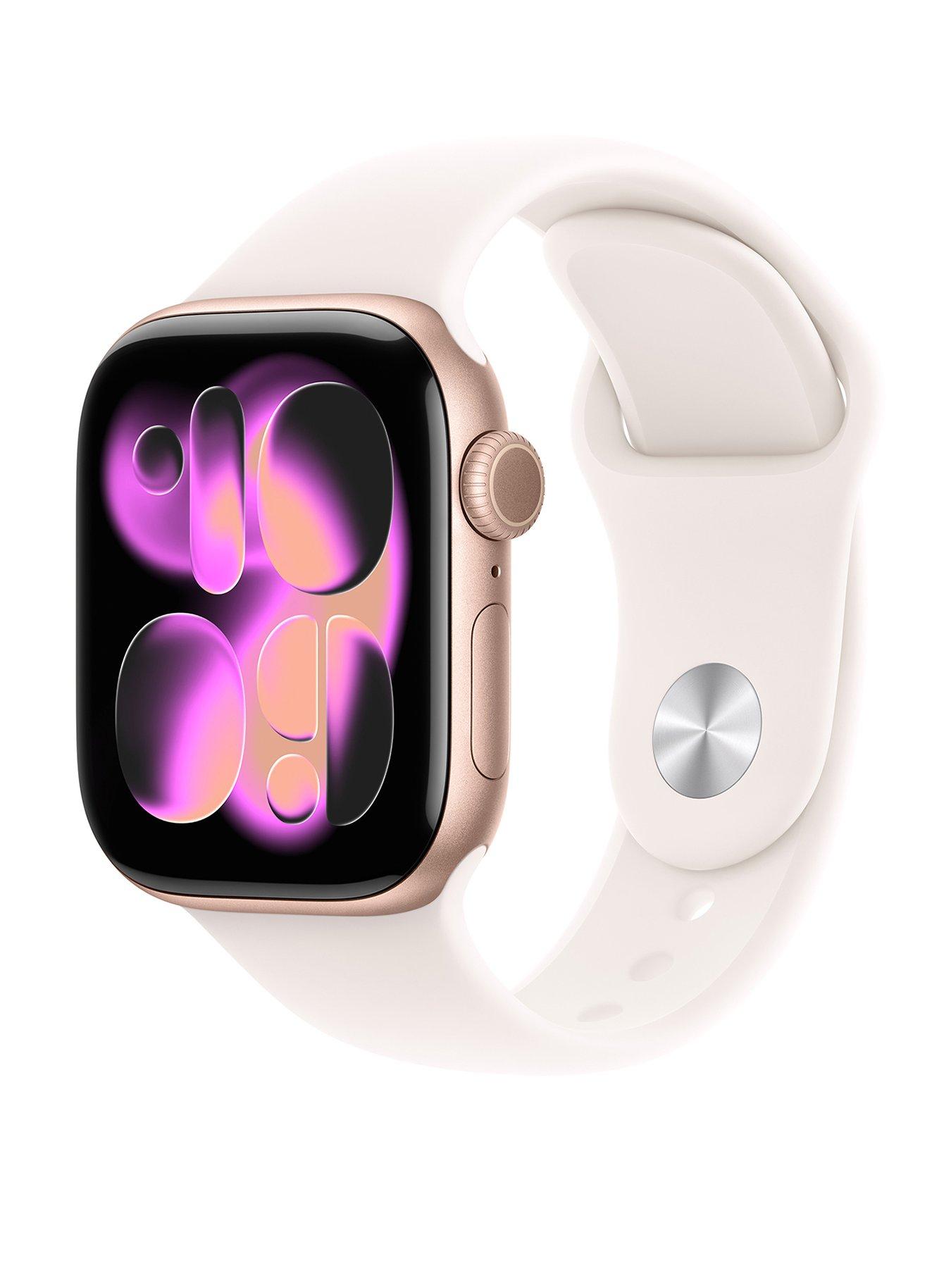 Apple Watch Series 11 (GPS + Cellular, 2025) 42mm Rose Gold Aluminium Case with Light Blush Sport Band - M/L