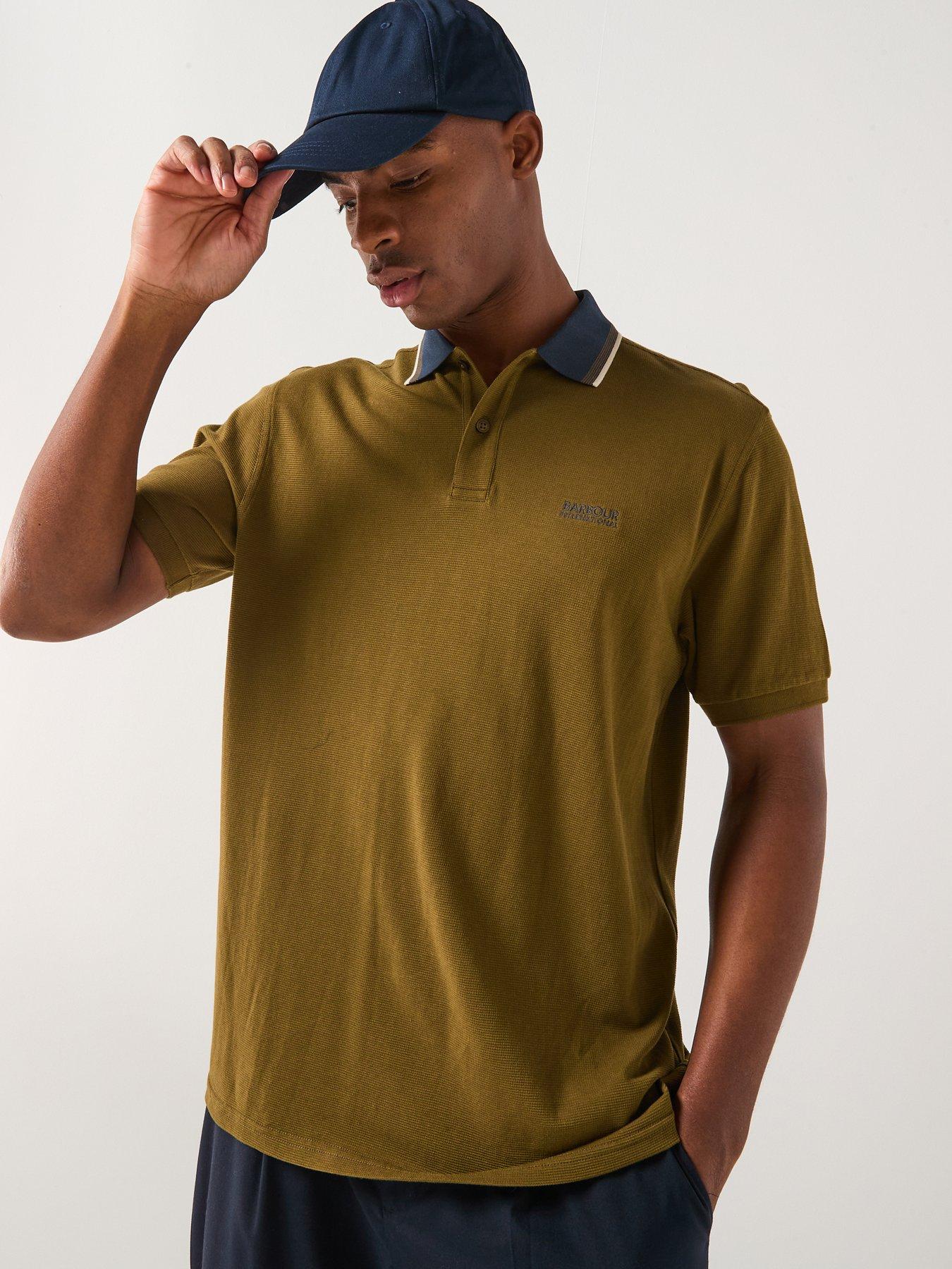 Barbour International Vase Ottoman Short Sleeve Polo Shirt - khaki