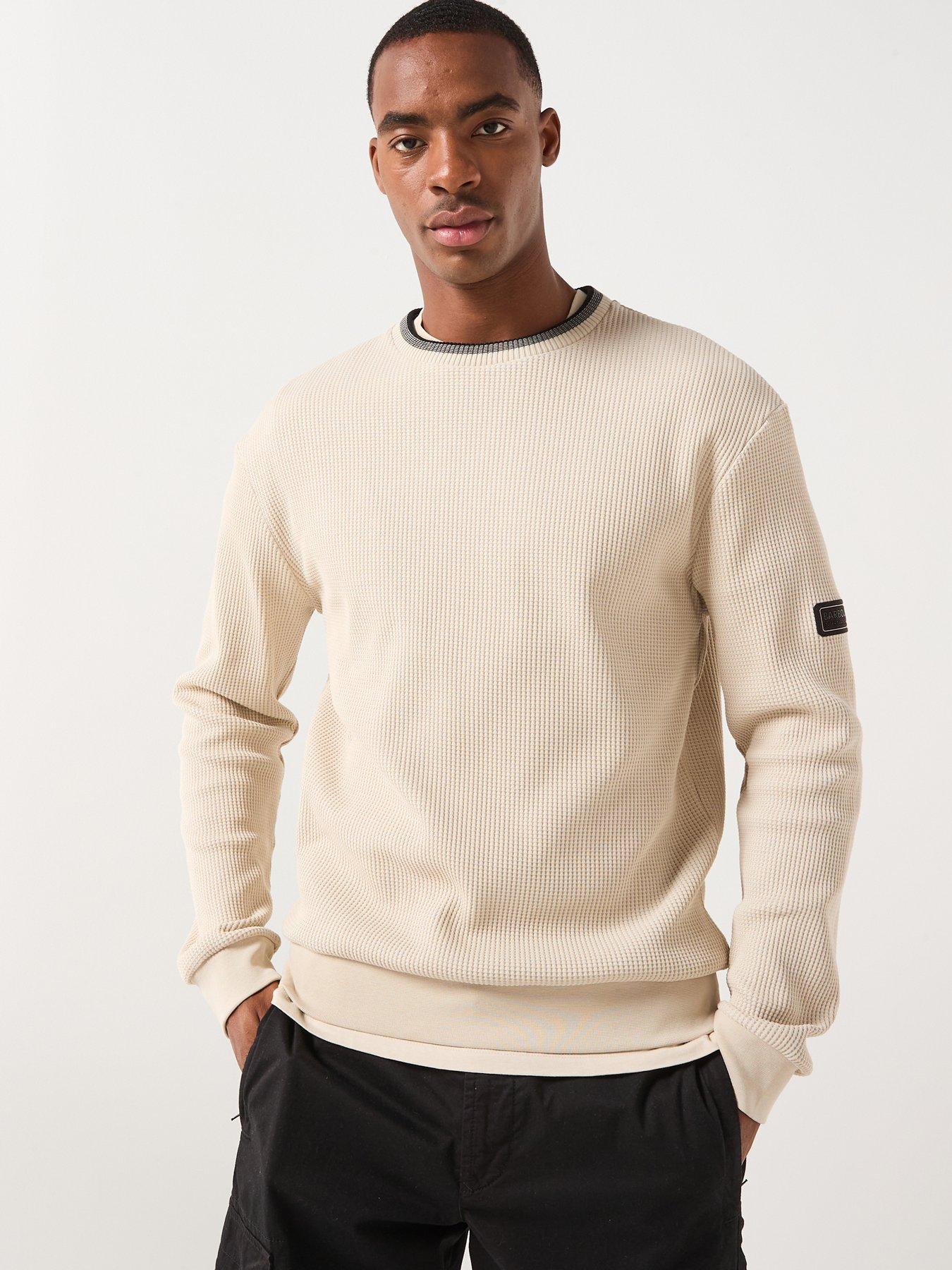 Barbour International Callum Tipped Waffle Crew Sweatshirt - Mist