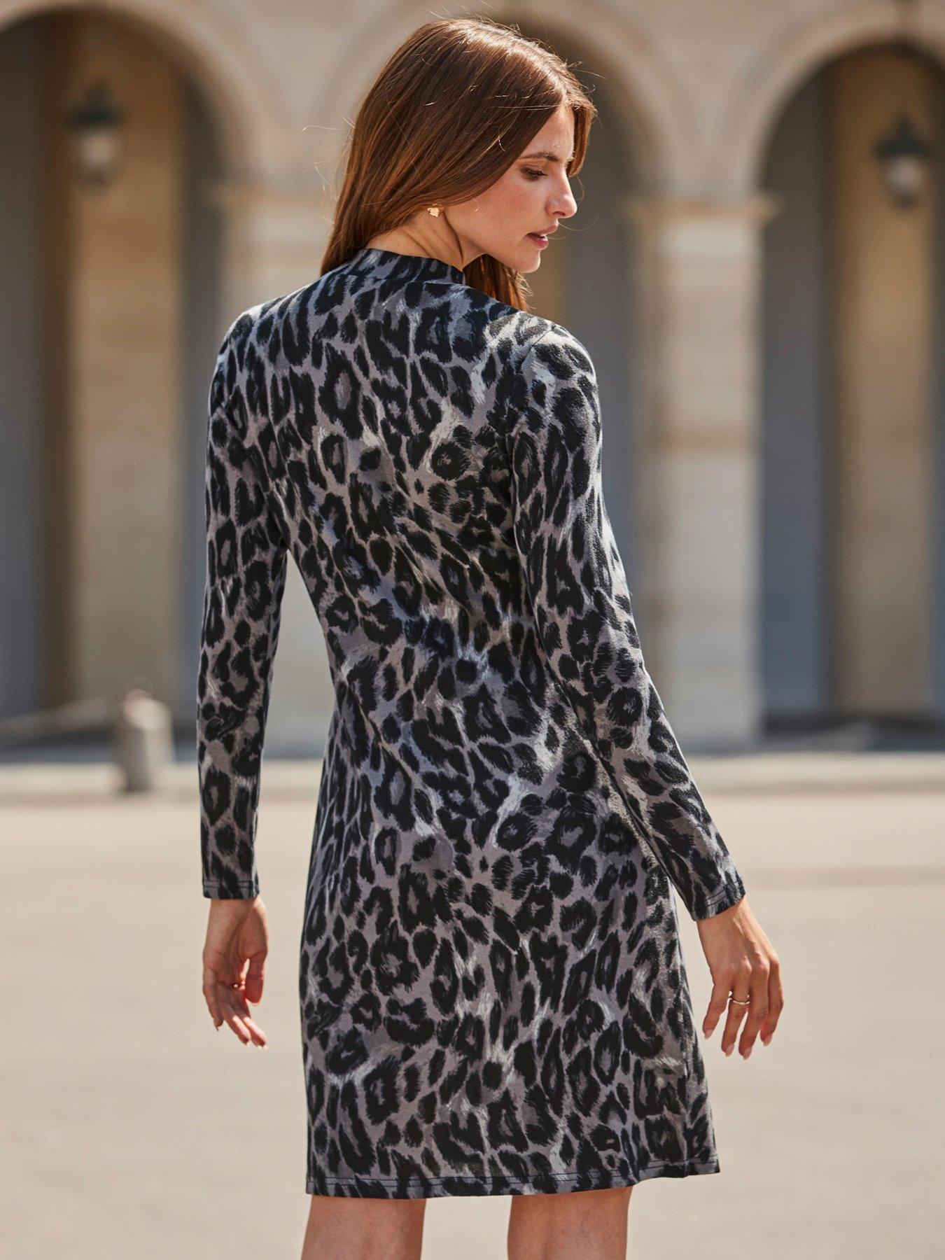 grey cheetah print dress Metis Dress