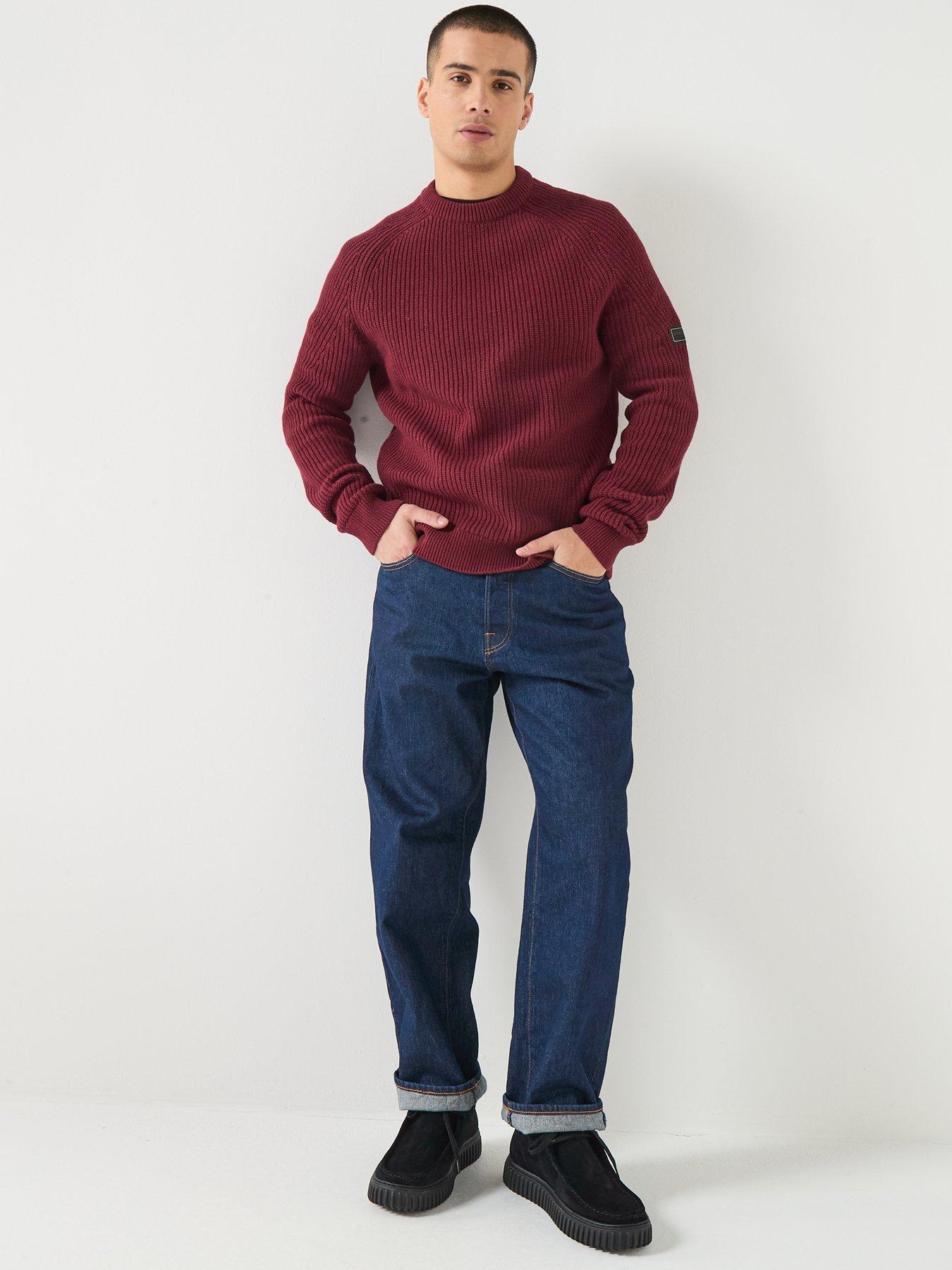 Barbour International Chester Crew Knitted Jumper - Red | Very
