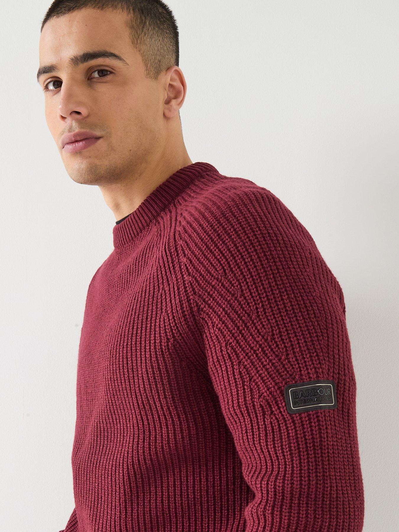 Barbour International Chester Crew Knitted Jumper - Red | Very