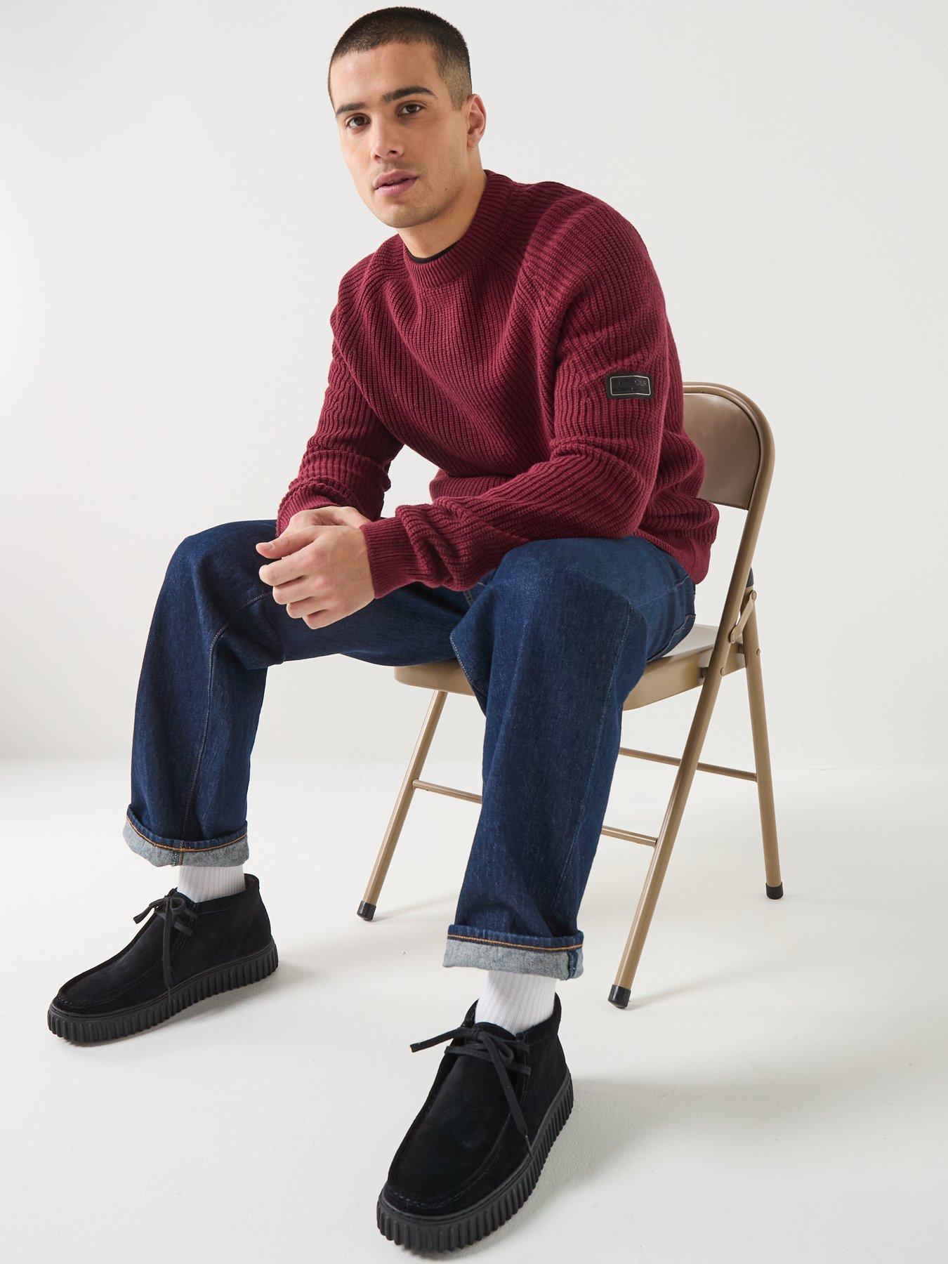 Barbour International Chester Crew Knitted Jumper - Red | Very