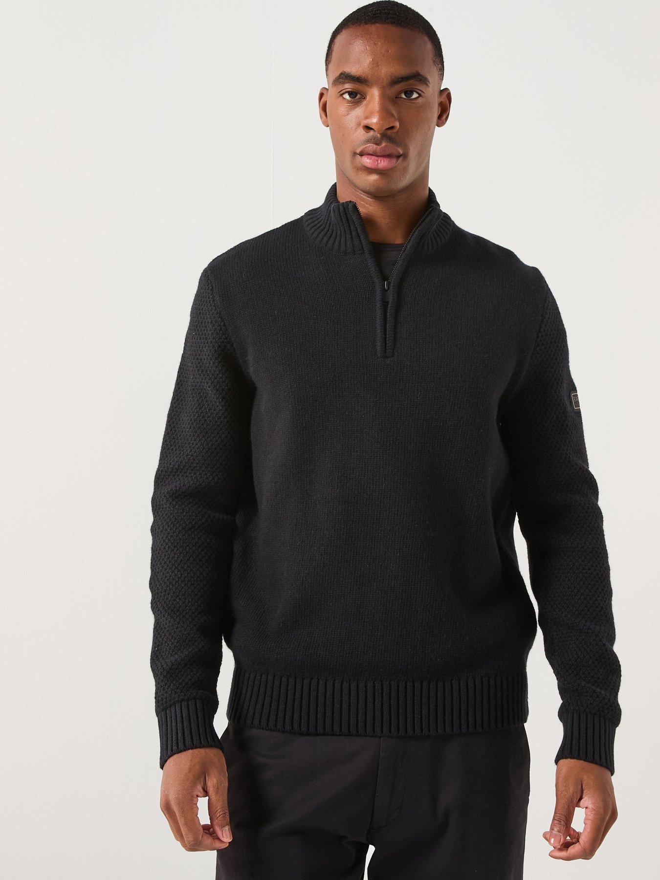 Barbour International Rufforth Half Zip Knitted Sweatshirt - Black