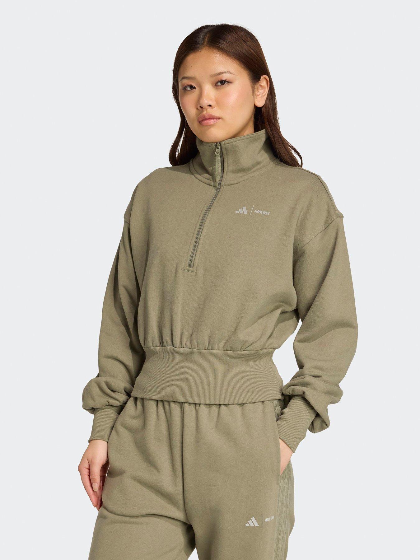 Adidas Sportswear Womens Adidas Khaki Hoodie ADIDAS Womens Graphic