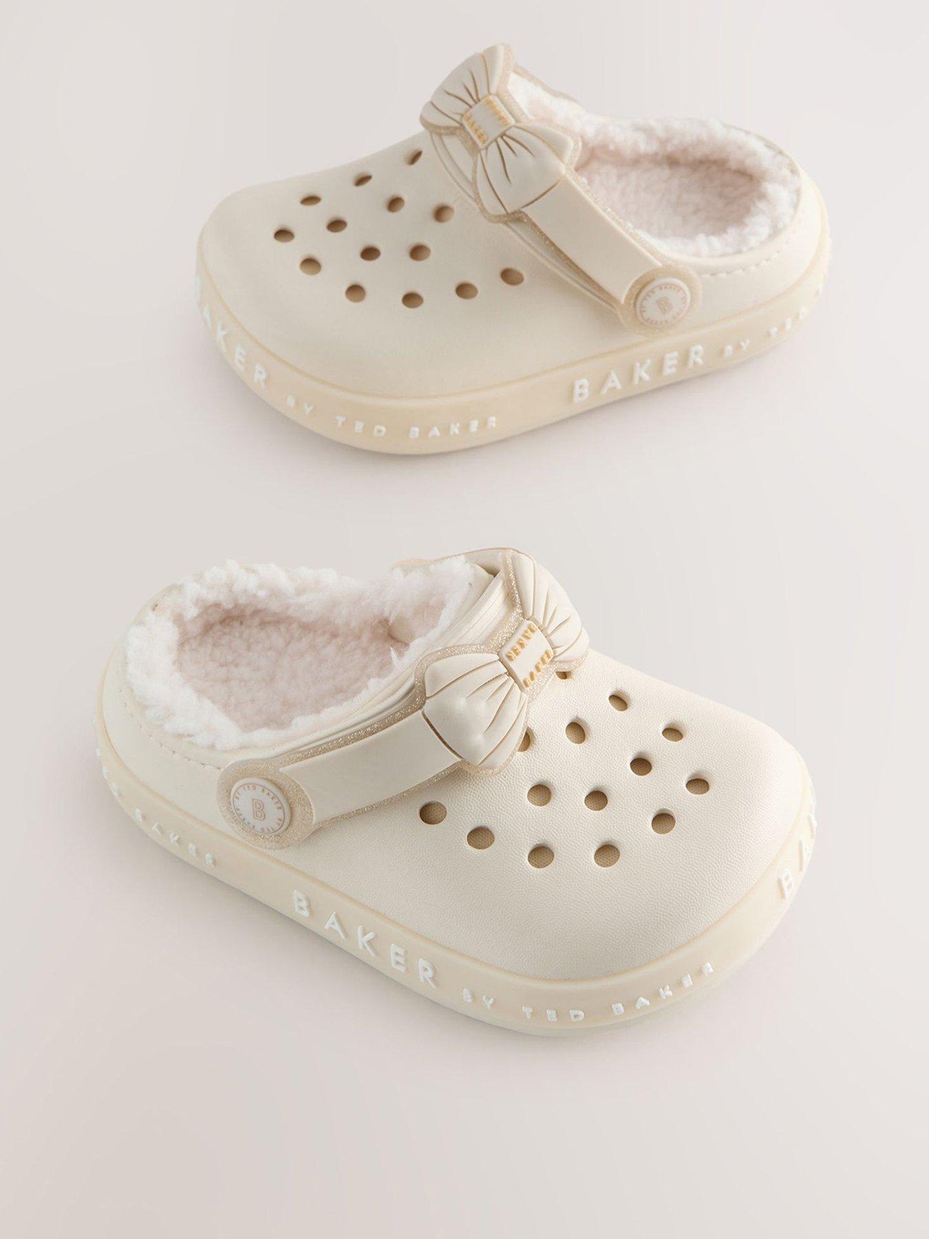 Ted Baker Younger Girls Fur Light Up Clogs Cream Very