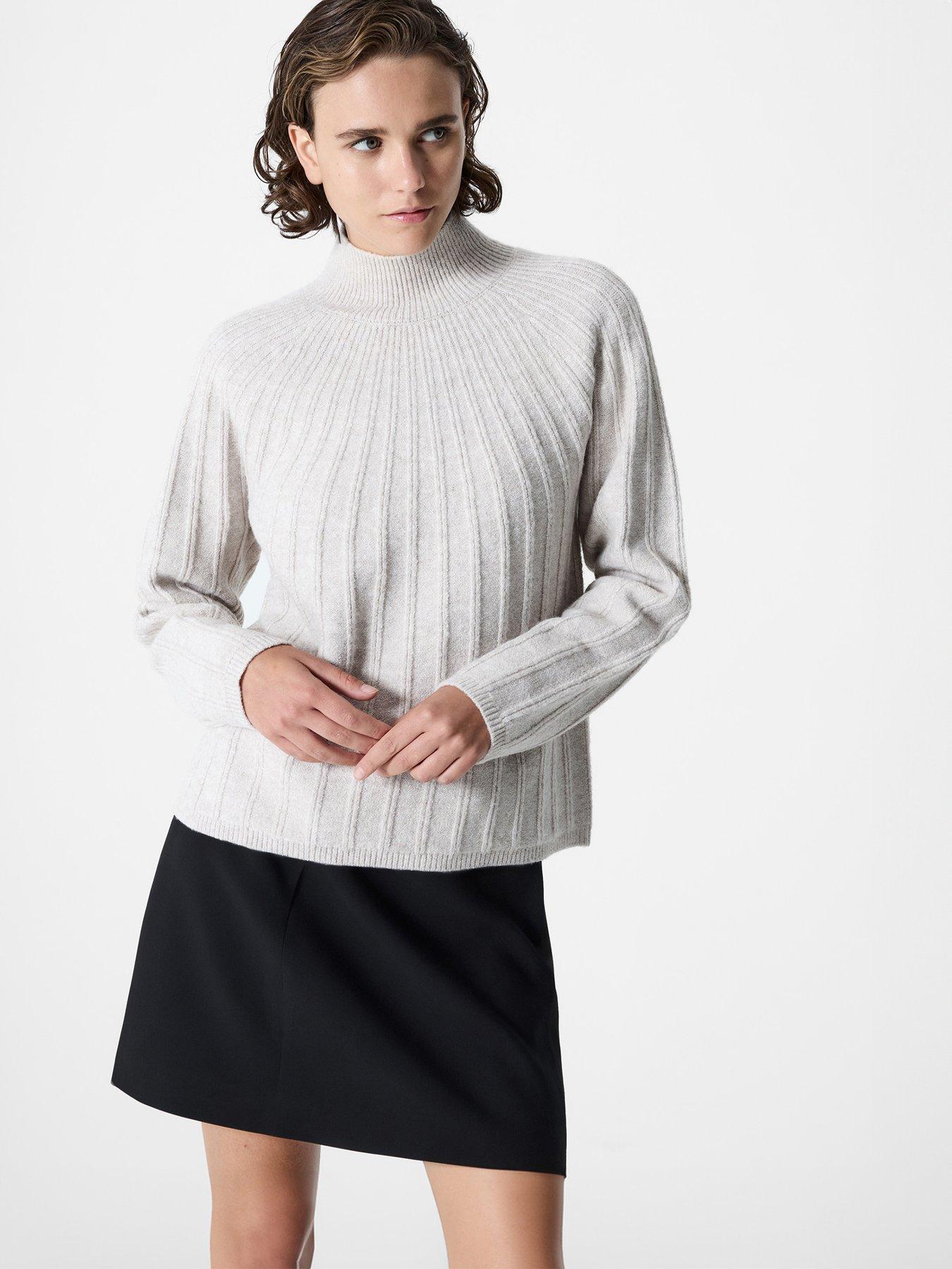 French Connection High Neck Jumper With Wool, Natural, Size Xl, Women