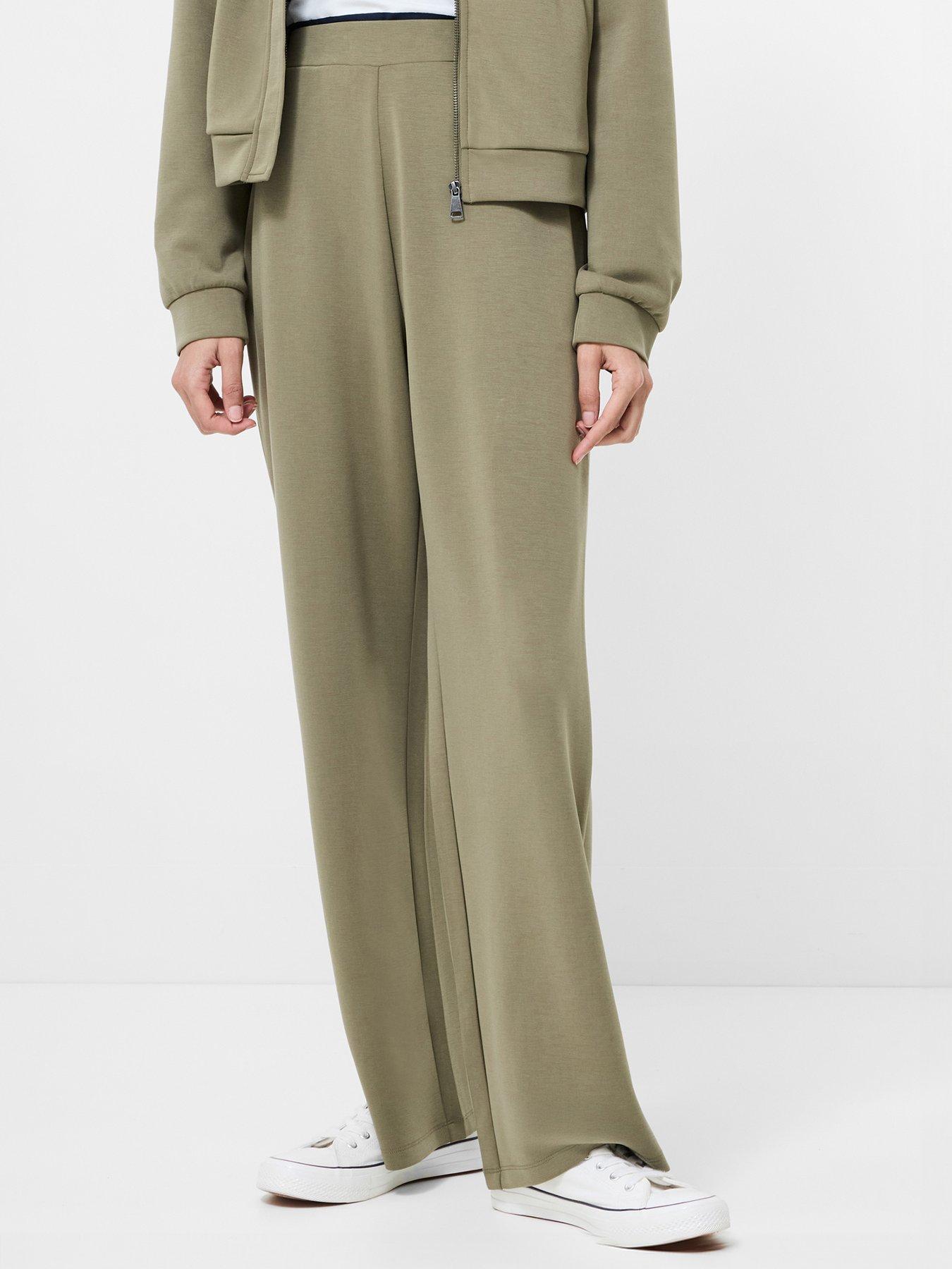 French Connection Slim Straight Fit Pleated Trousers - Green