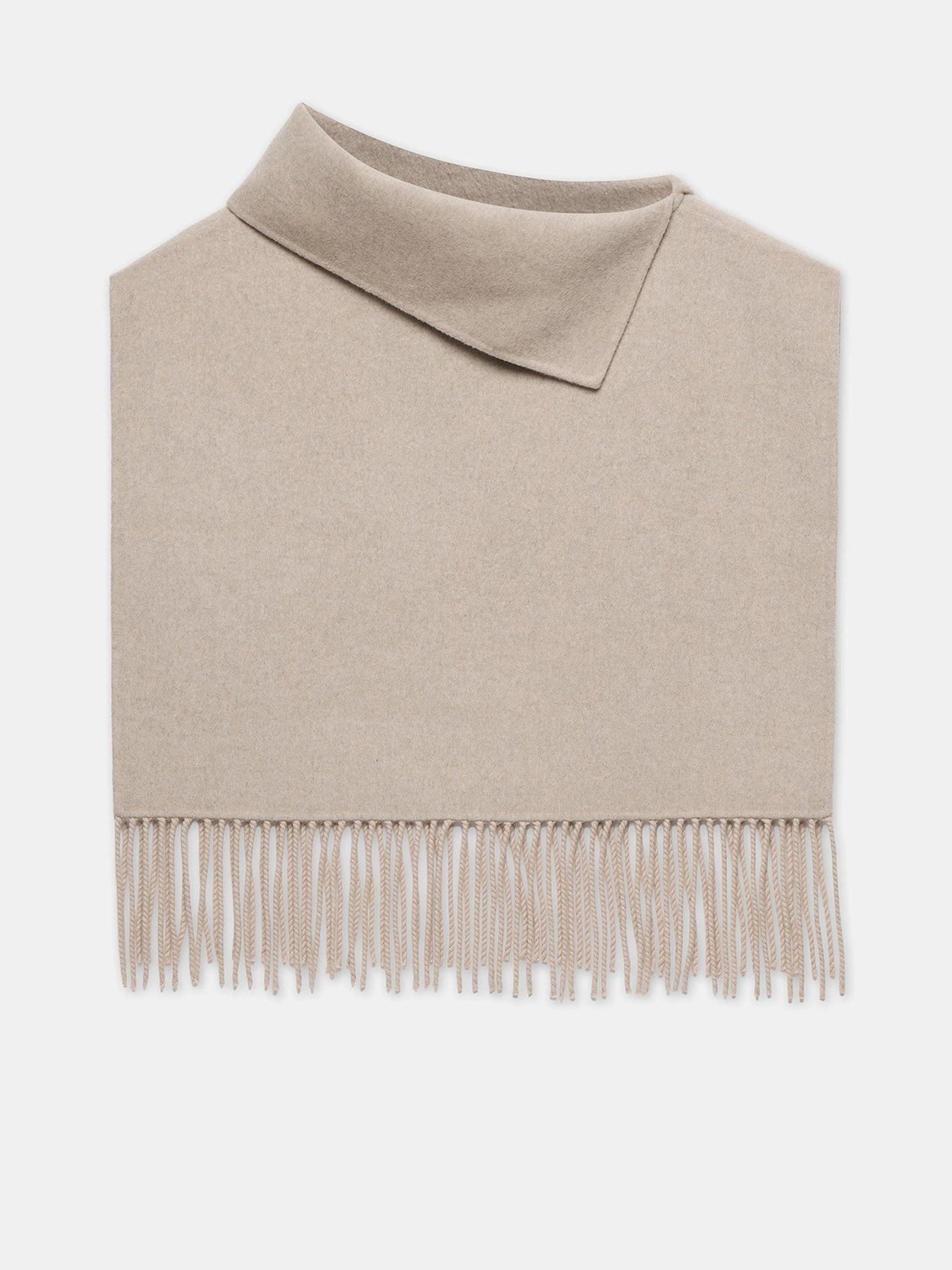 Mint Velvet Neutral Fringe Poncho - Brown