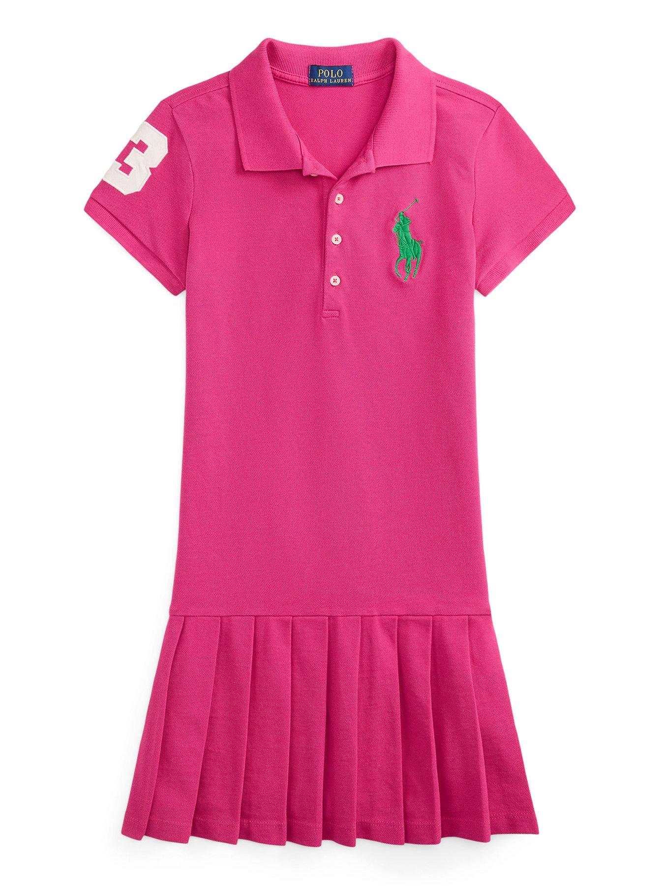 Polo Ralph Lauren Girls Short Sleeve Polo Dress - Pink