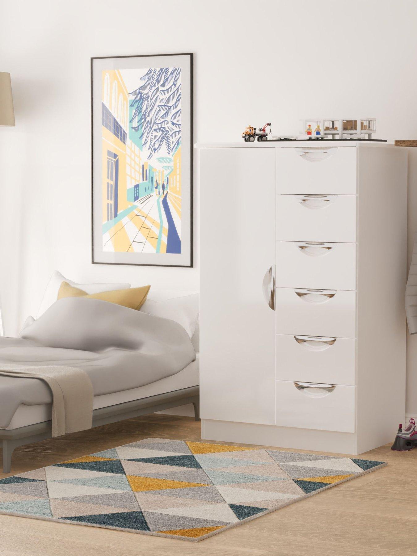 SWIFT Ella Ready Assembled Kids 1 Door 5 Drawer Wardrobe