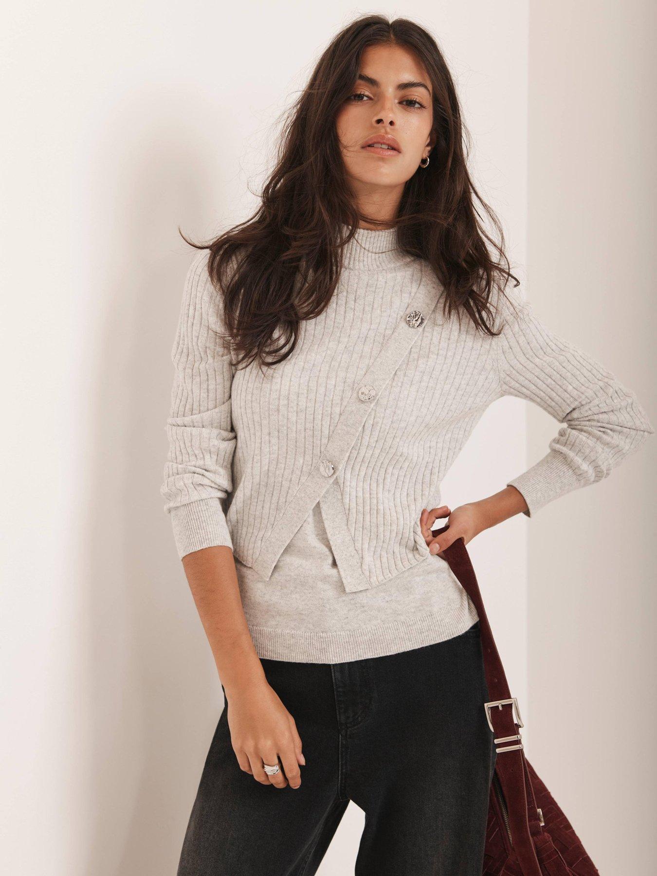 Mint Velvet Double Layer Jumper - Grey
