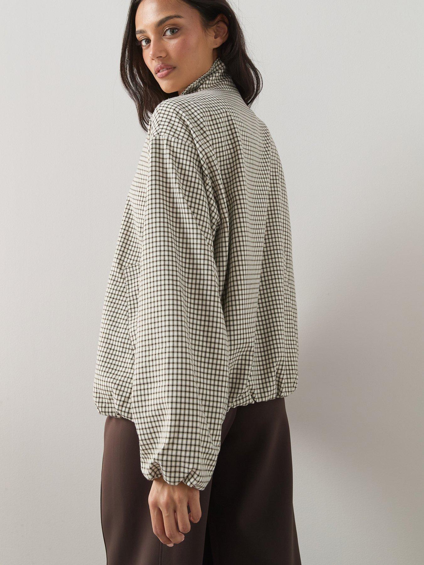 Image 2 of 7 of The Very Collection Bubble Hem Check Jacket - Print