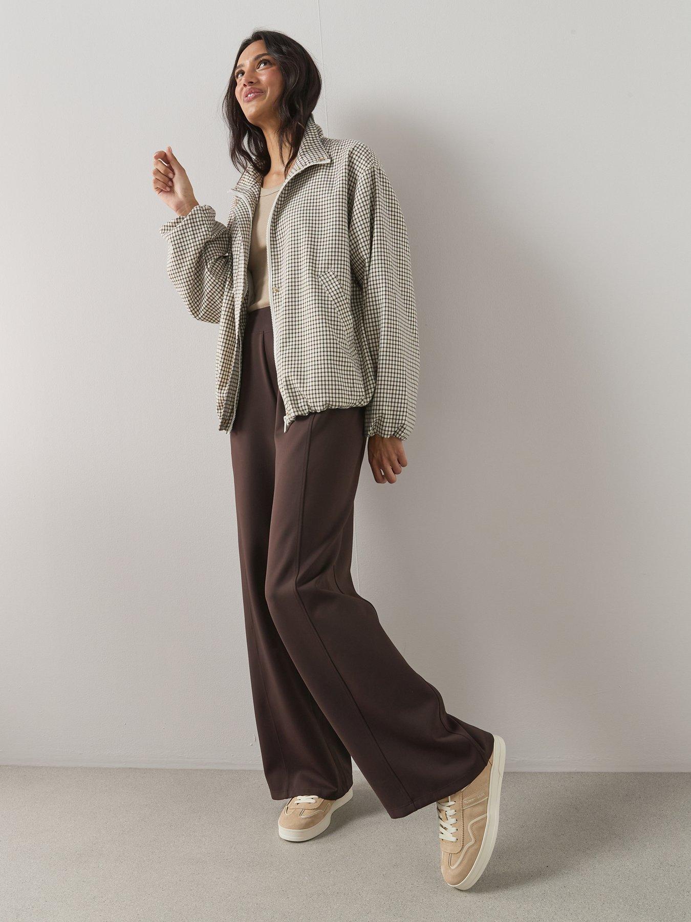 Image 6 of 7 of The Very Collection Bubble Hem Check Jacket - Print