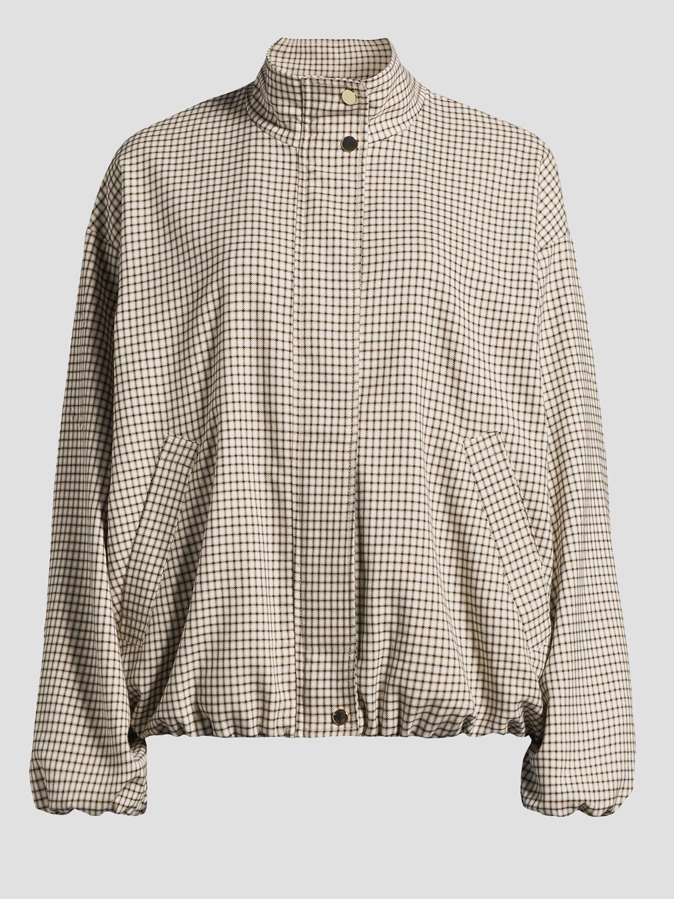Image 7 of 7 of The Very Collection Bubble Hem Check Jacket - Print