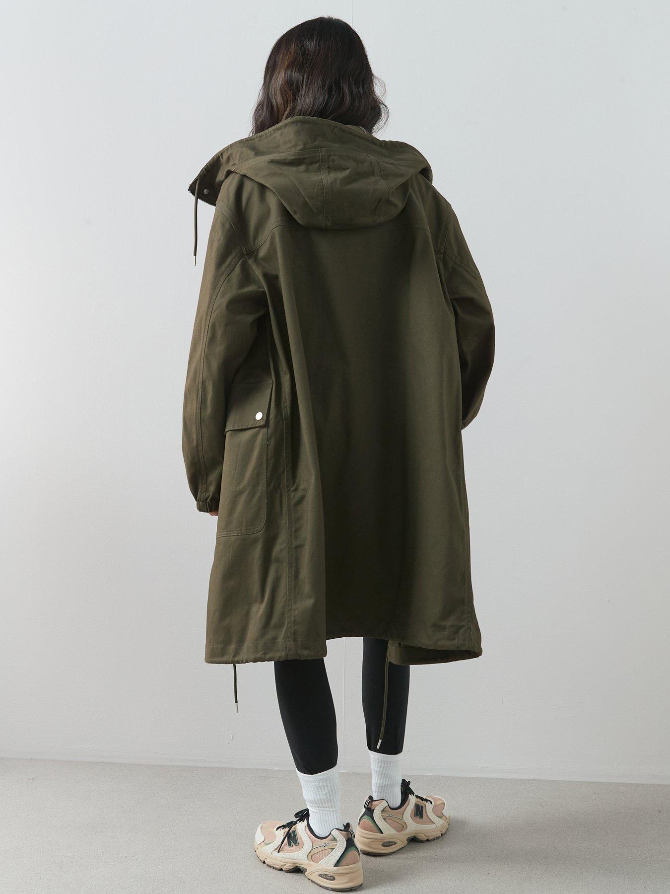 Image 2 of 6 of The Very Collection Longline Uility Parka - Khaki