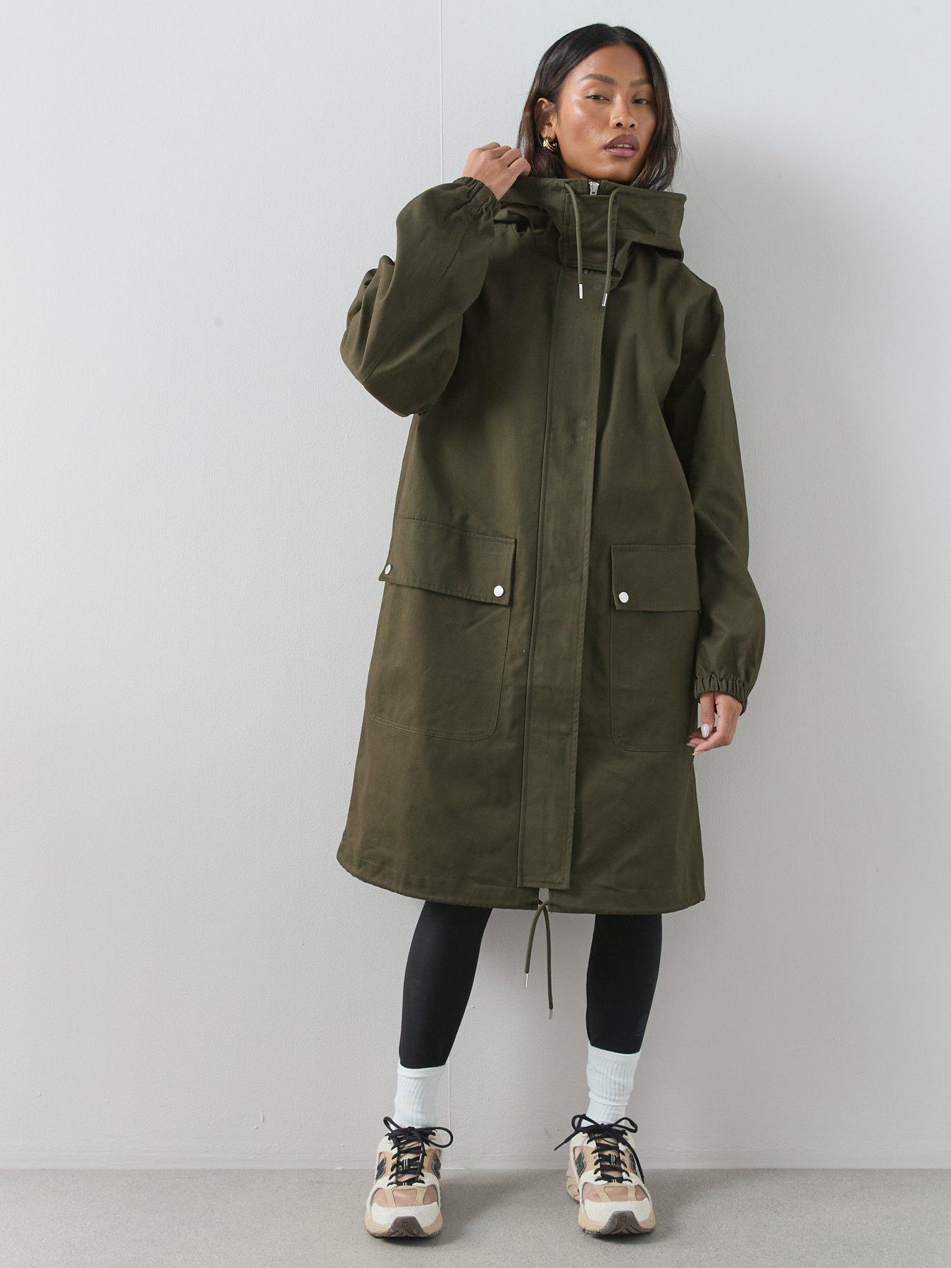 Image 3 of 6 of The Very Collection Longline Uility Parka - Khaki