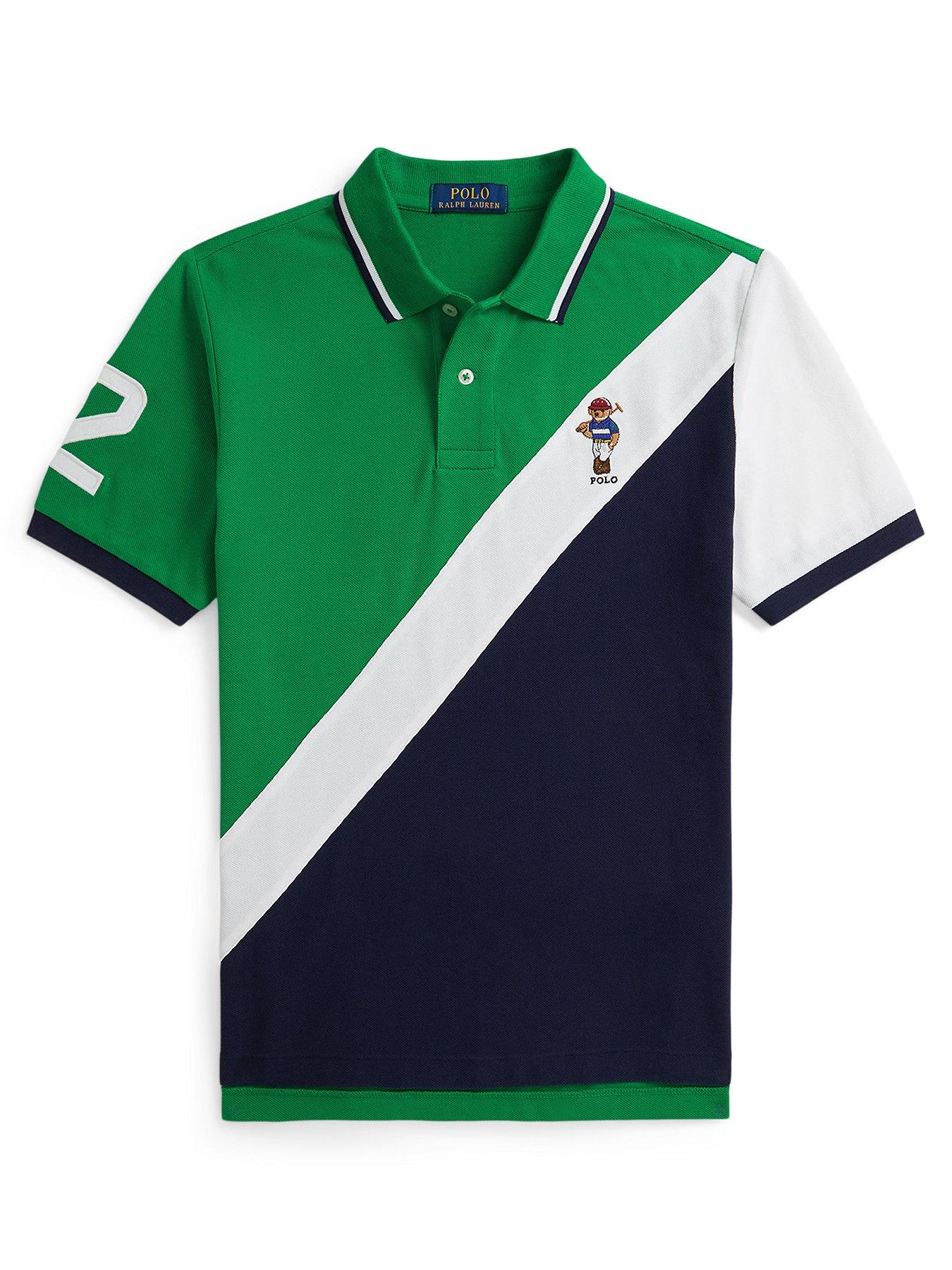 Polo Ralph Lauren Boys Short Sleeve Stripe Shirt, Green, Size 4 Years