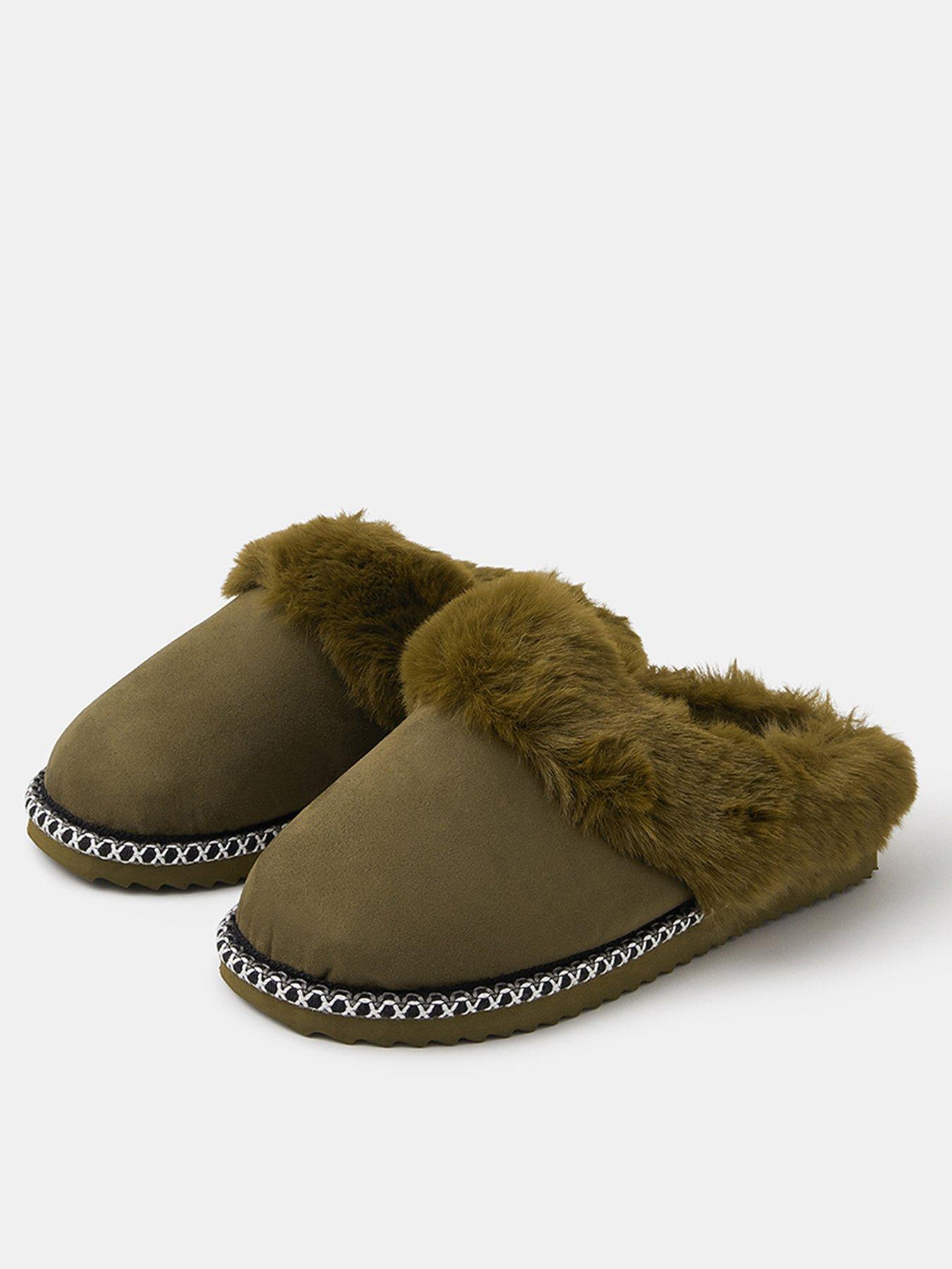 Image 3 of 4 of Accessorize Khaki Stitch Mule - Green