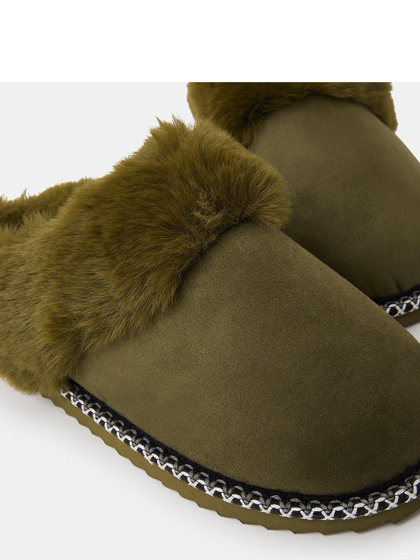 Image 4 of 4 of Accessorize Khaki Stitch Mule - Green