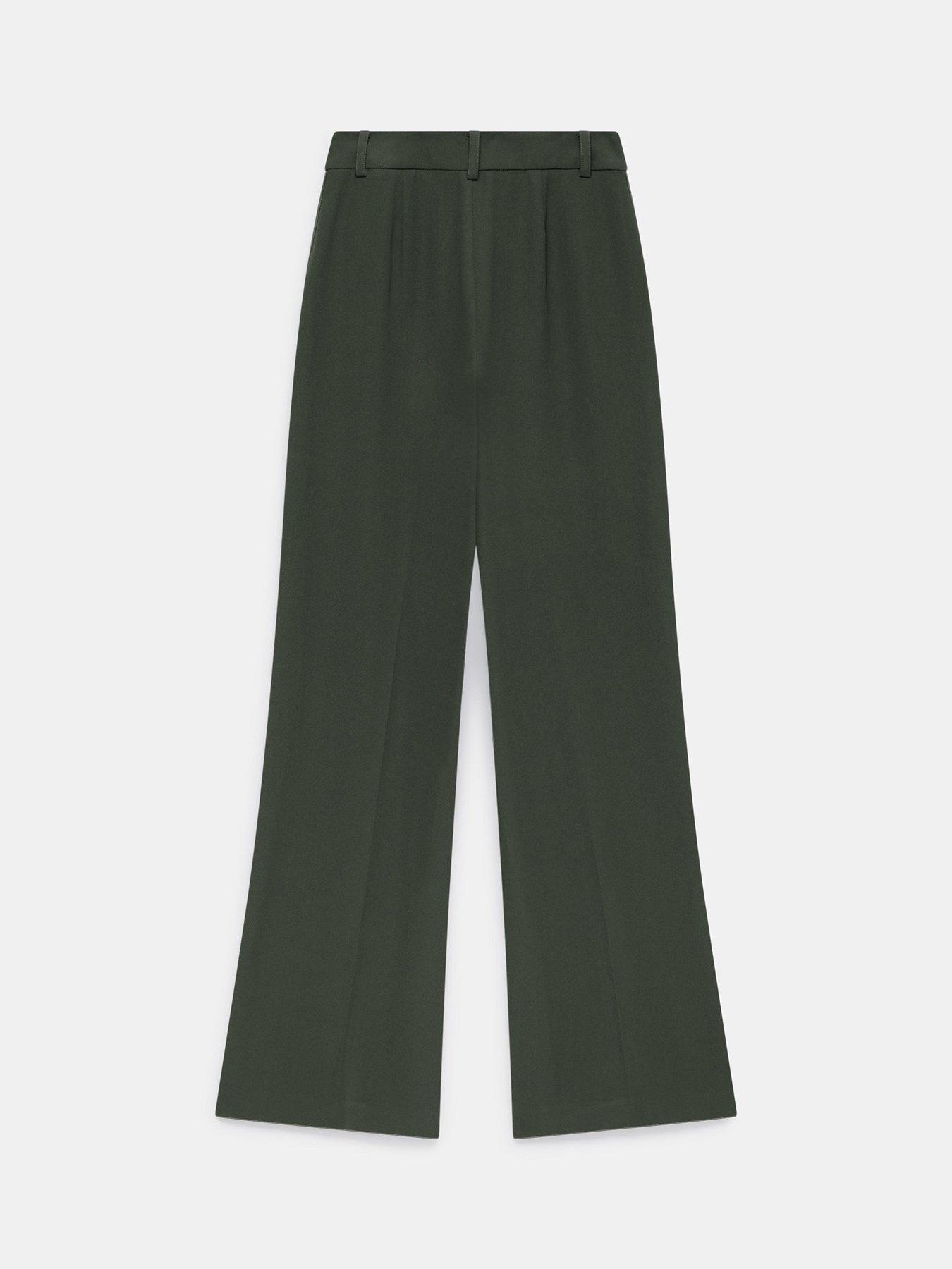 Image 6 of 6 of Mint Velvet Khaki Wide Mensy Trouser - Green