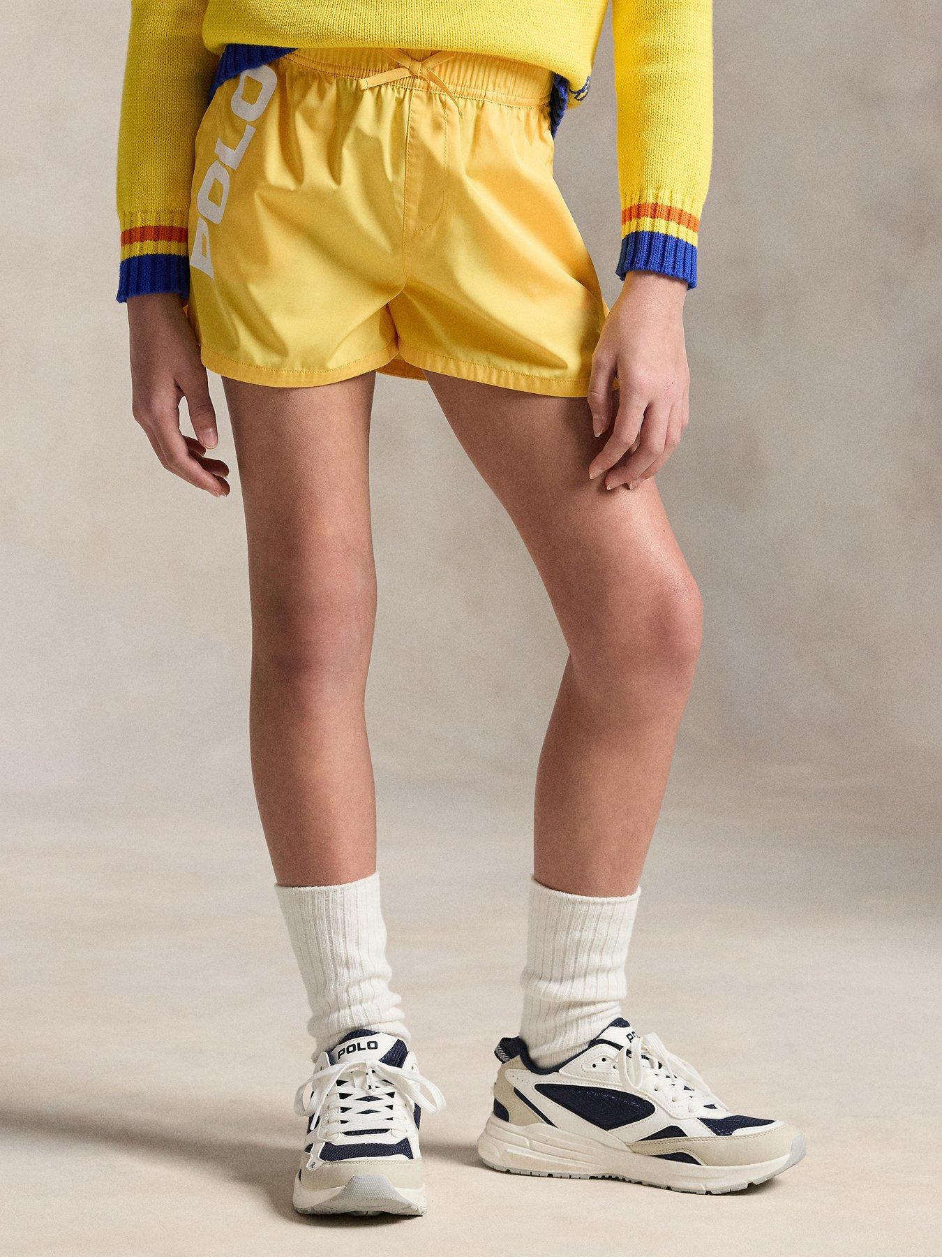 Polo Ralph Lauren Girls Athletic Shorts, Yellow, Size Age: 9 Years