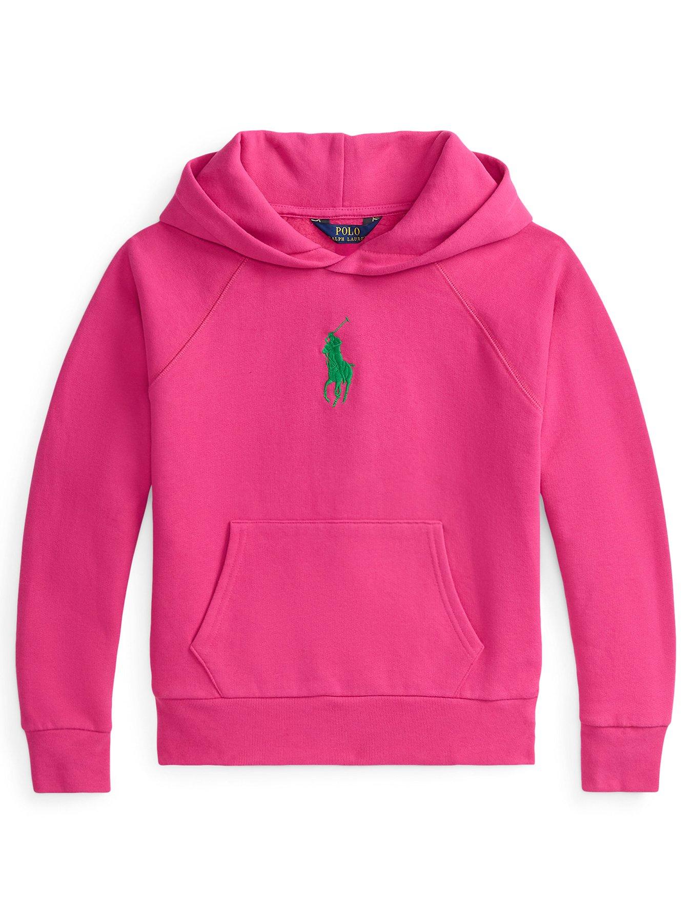 Polo Ralph Lauren Girls Hooded Sweatshirt, Pink, Size Age: 12-14 Years=L
