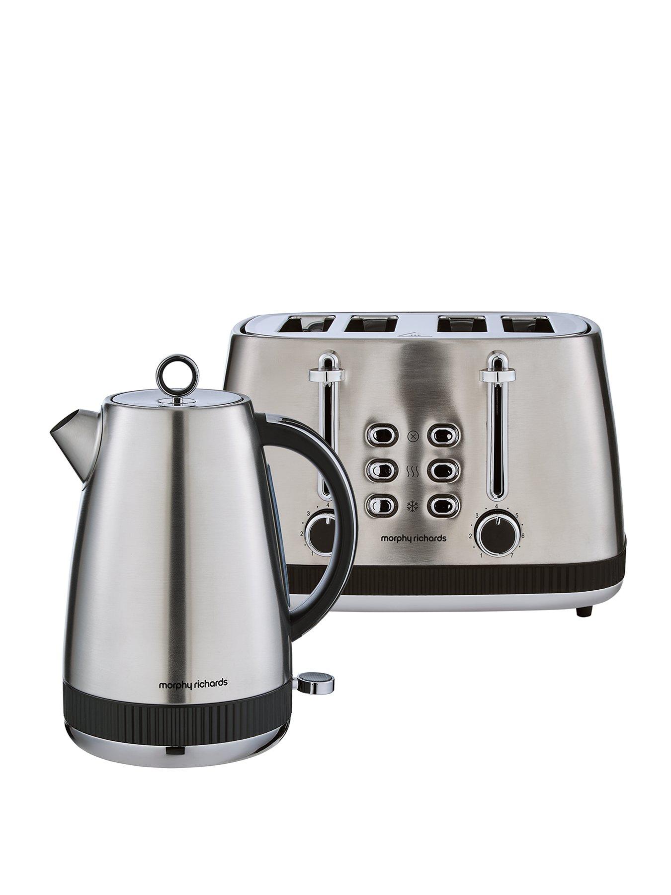Morphy Richards Mexborough Kettle Toaster Bundle SIlver/Black