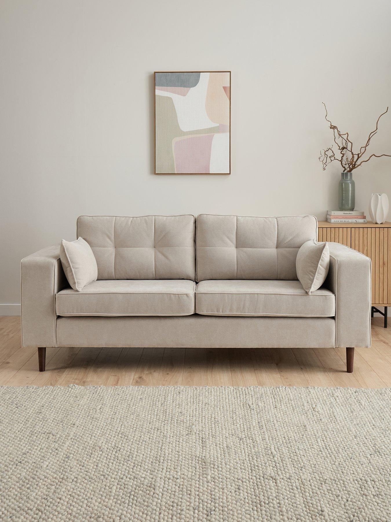 Image 1 of 7 of The Very Collection Zena 3 Seater Fabric Sofa - Natural
