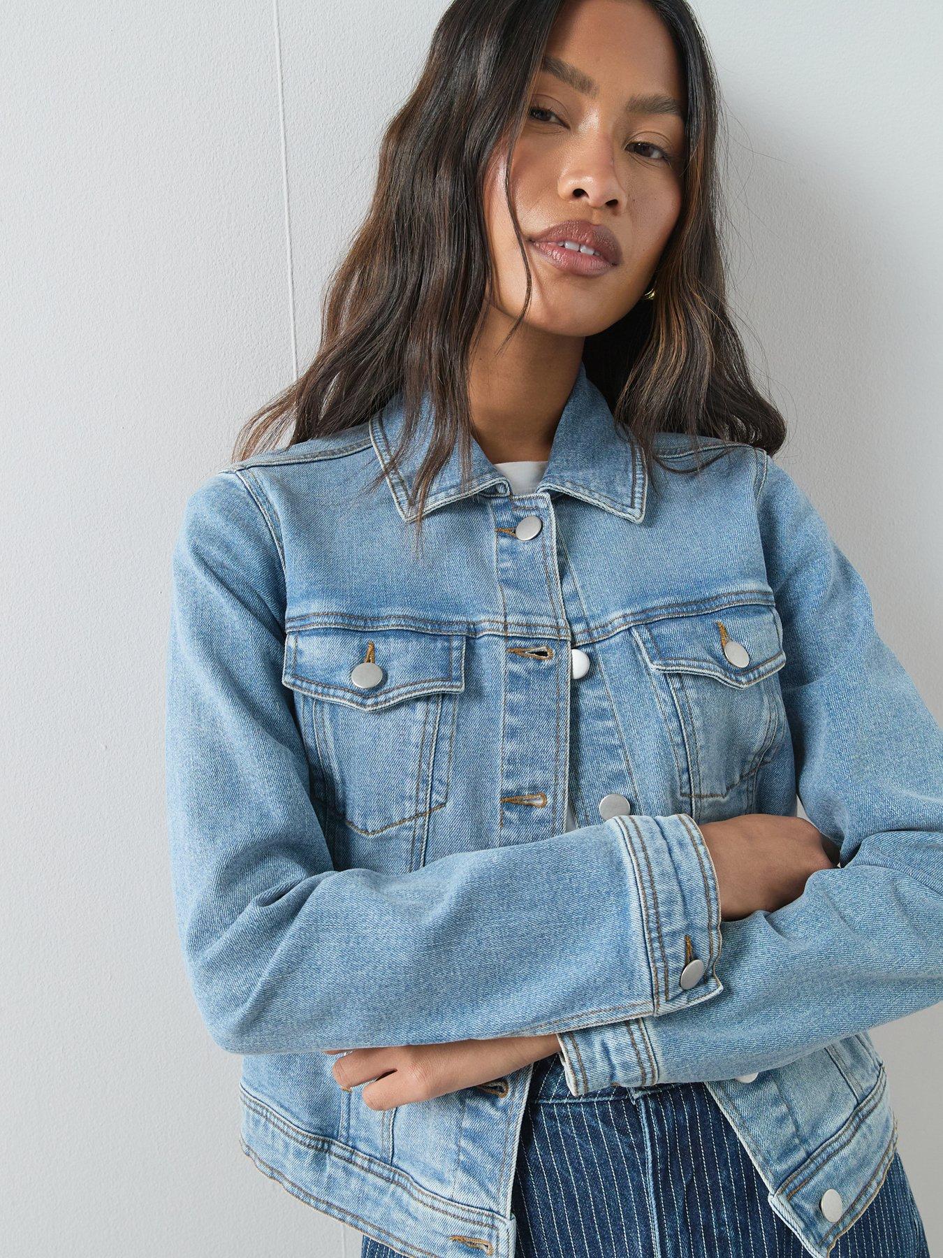 The Very Collection Denim Western Jacket With Stretch - Mid Wash
