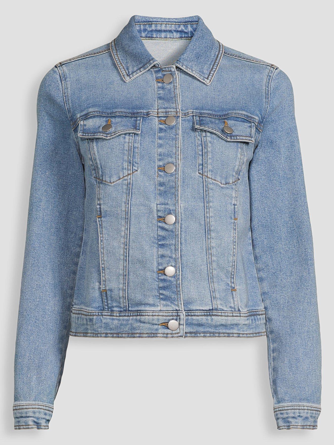 The Very Collection Denim Western Jacket With Stretch - Mid Wash | Very
