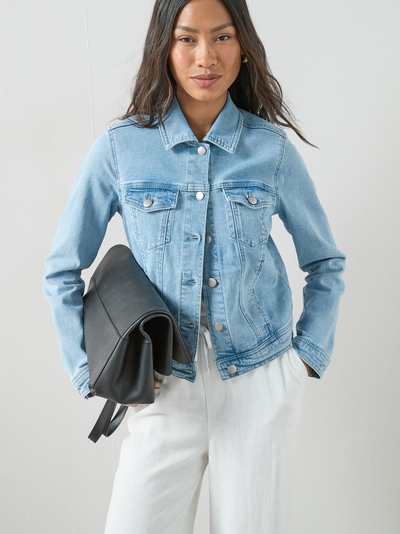 The Very Collection: Denim Western Jacket With Stretch - Light Wash