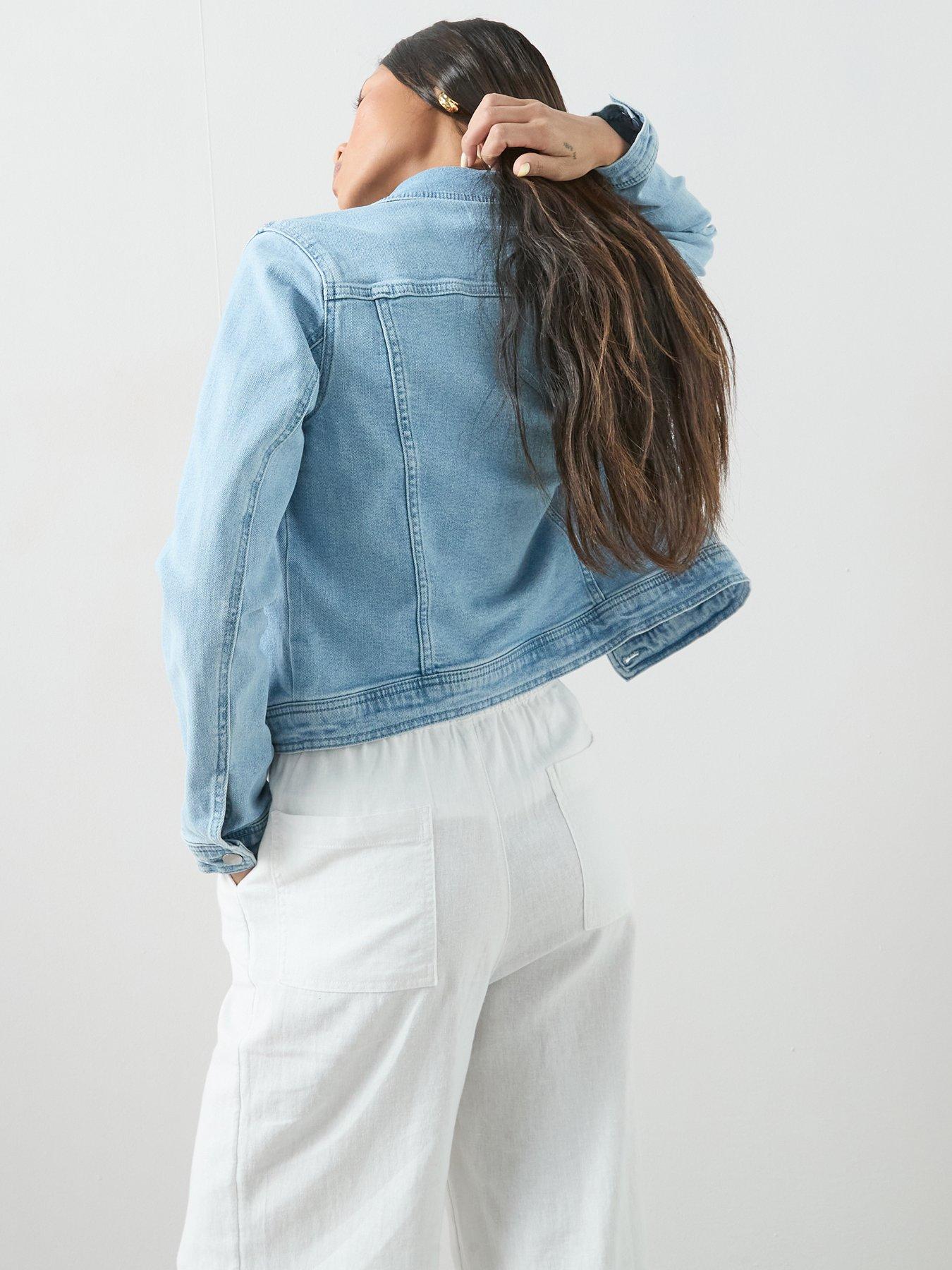 Image 2 of 7 of The Very Collection Denim Western Jacket With Stretch