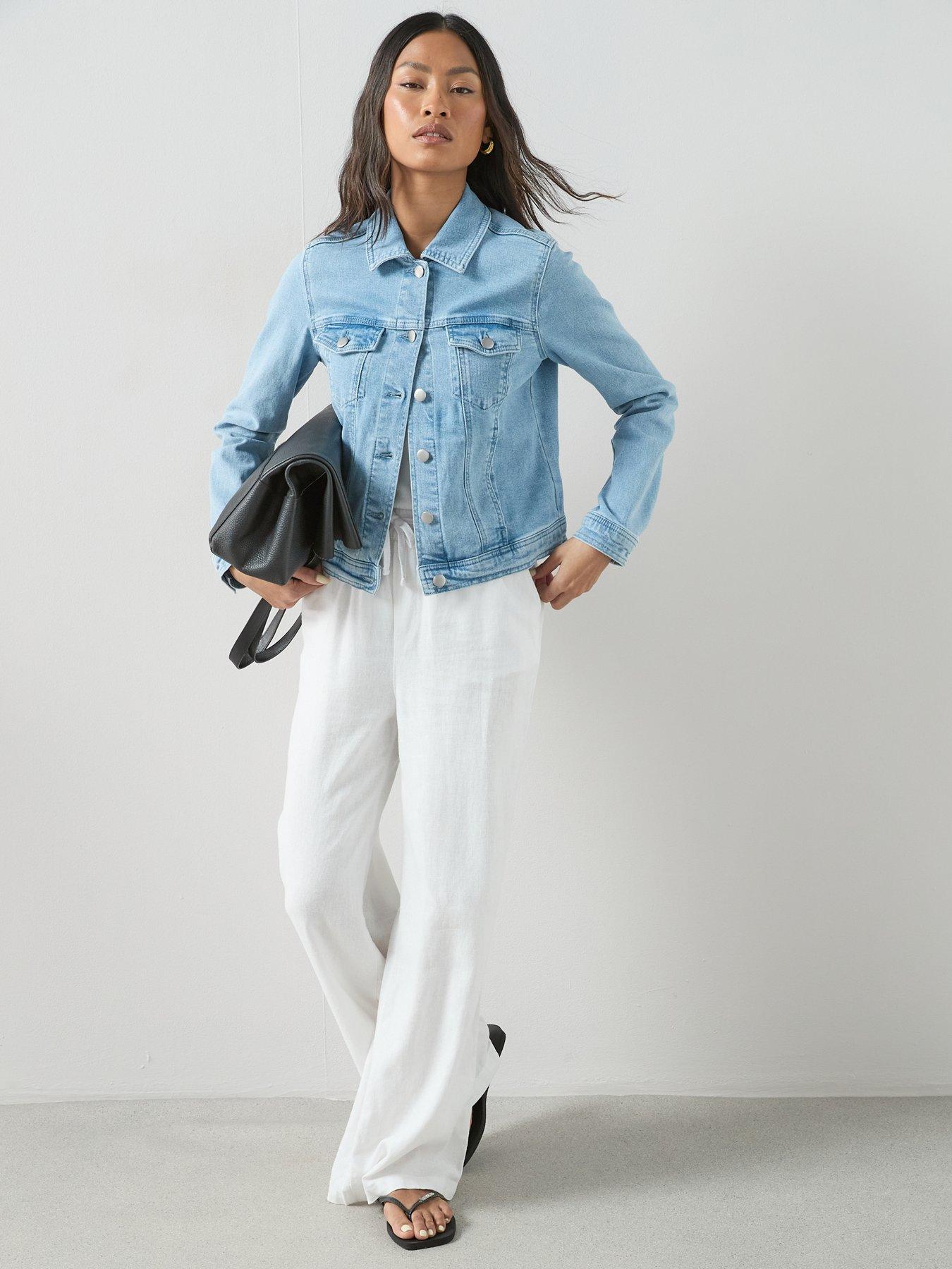 Image 3 of 7 of The Very Collection Denim Western Jacket With Stretch