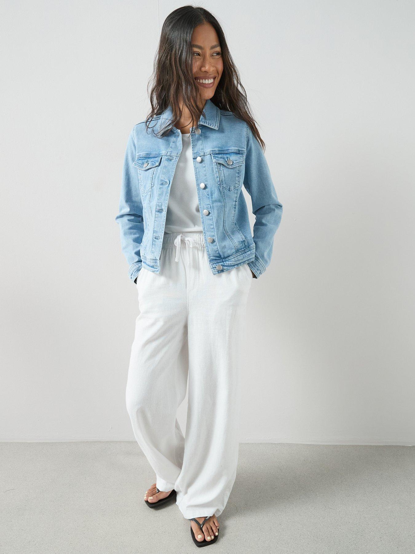 Image 5 of 7 of The Very Collection Denim Western Jacket With Stretch