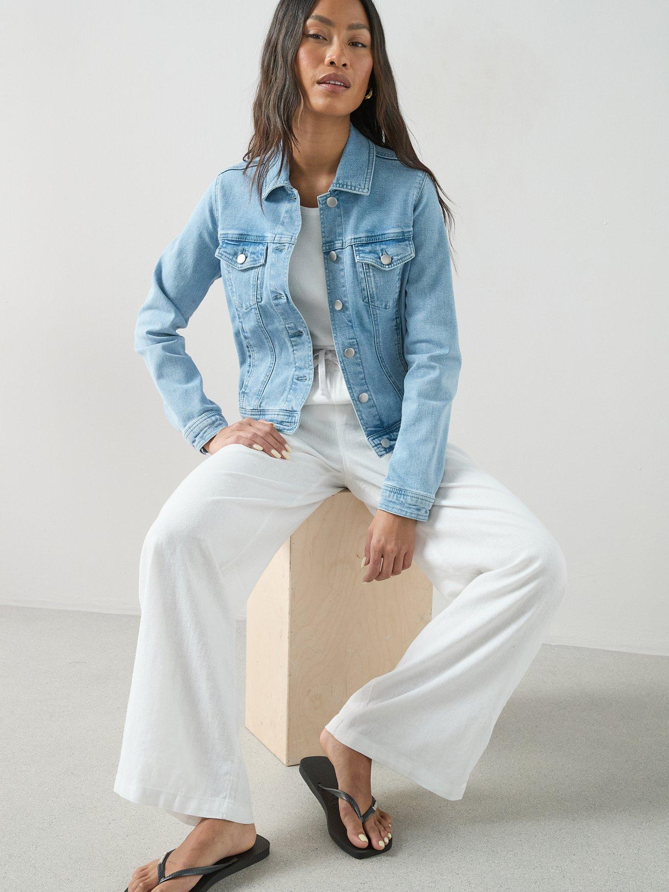 Image 6 of 7 of The Very Collection Denim Western Jacket With Stretch