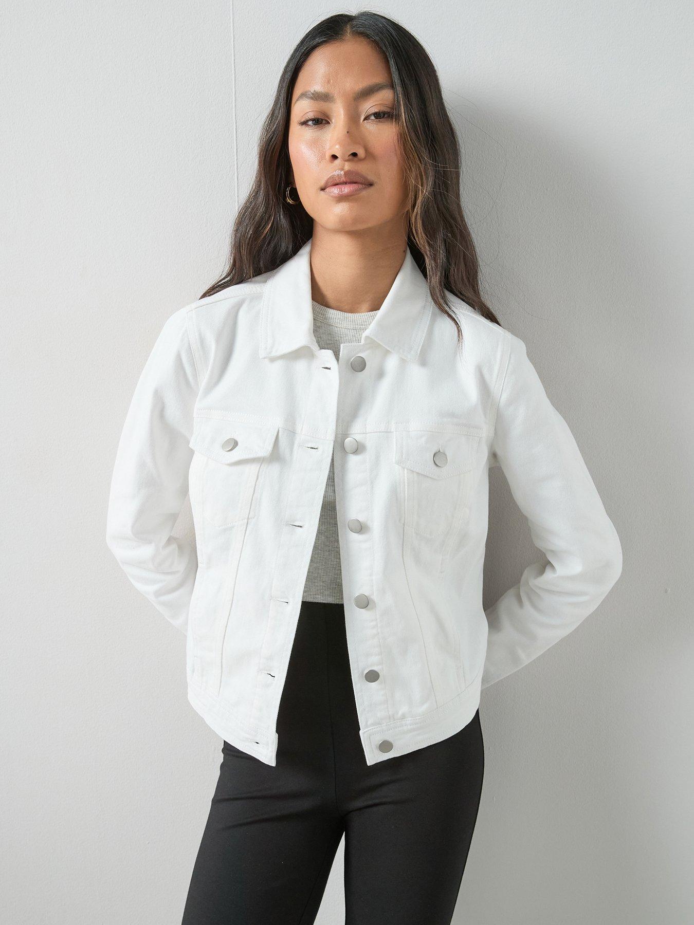 The Very Collection: Denim Western Jacket With Stretch - White