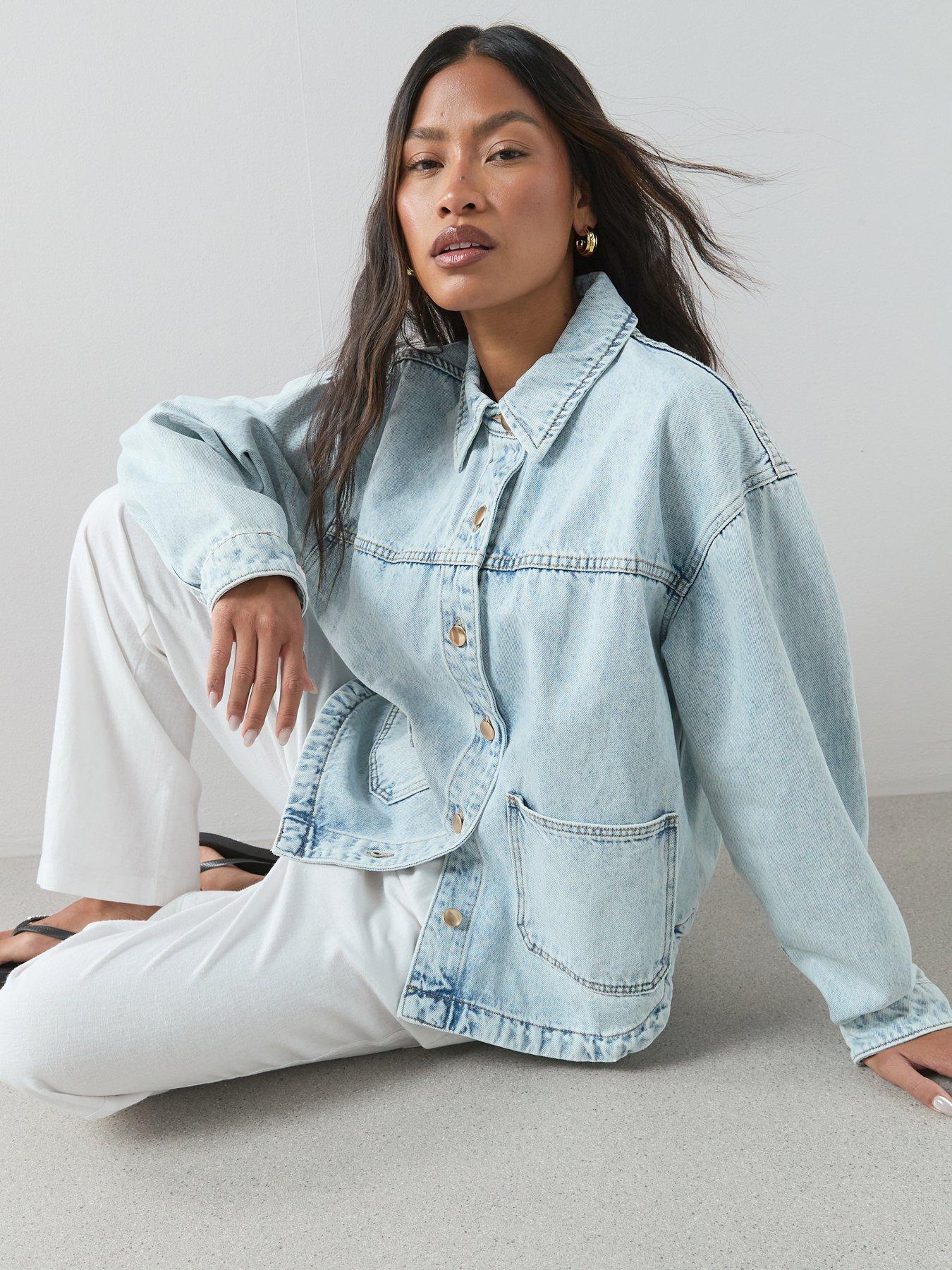 Image 1 of 6 of The Very Collection Relaxed Fit Denim Jacket - Light Wash