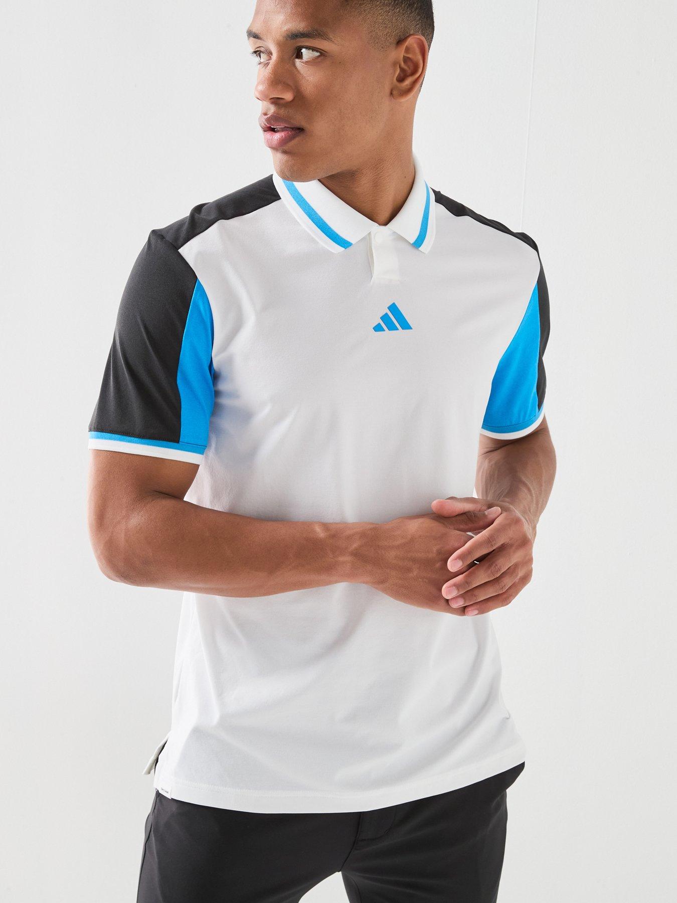 adidas Mens Golf Beyond Vent Polo Shirt - White/Blue