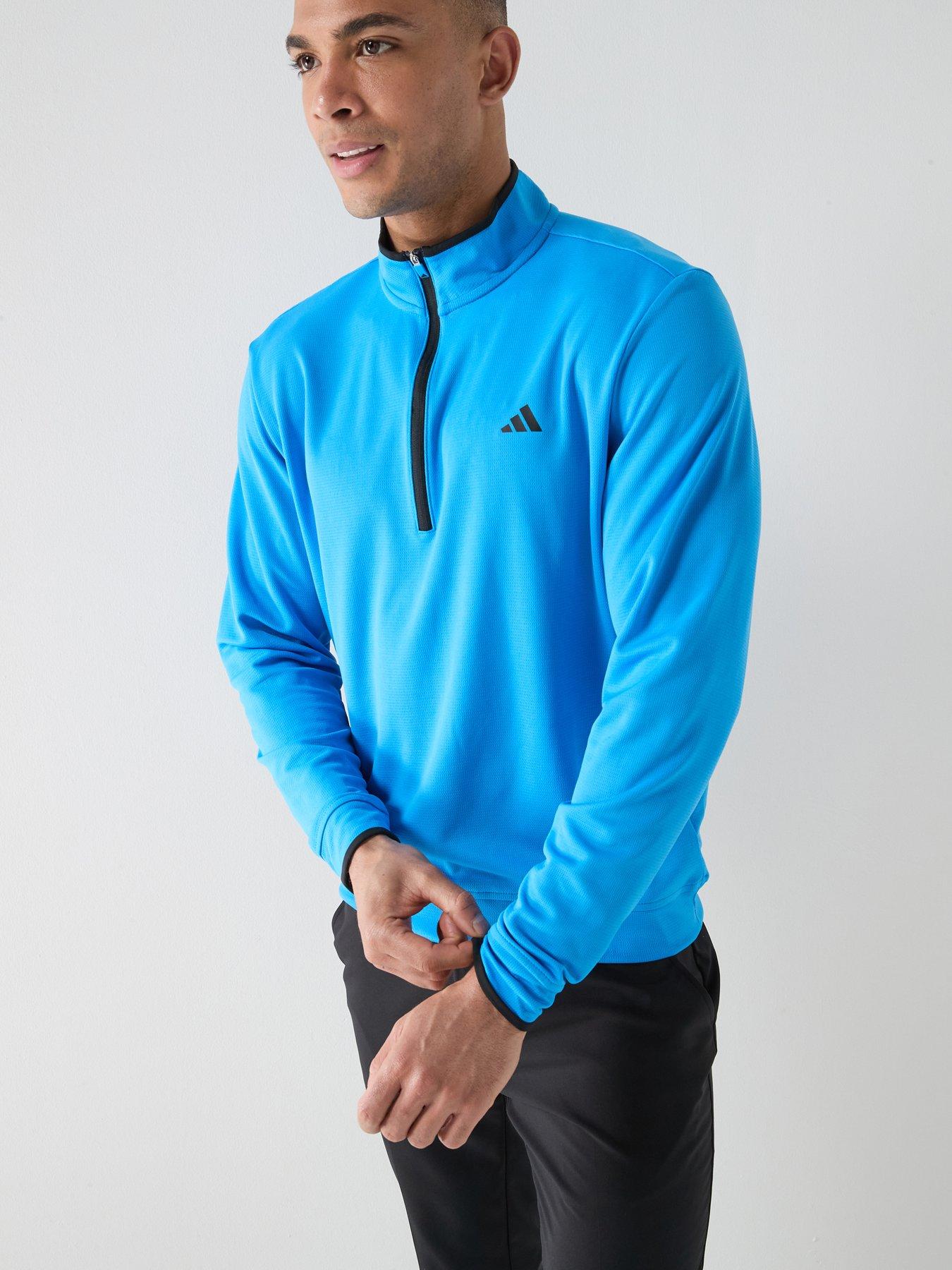 Image 1 of 5 of adidas Mens Golf Lightweight Quarter Zip - Blue