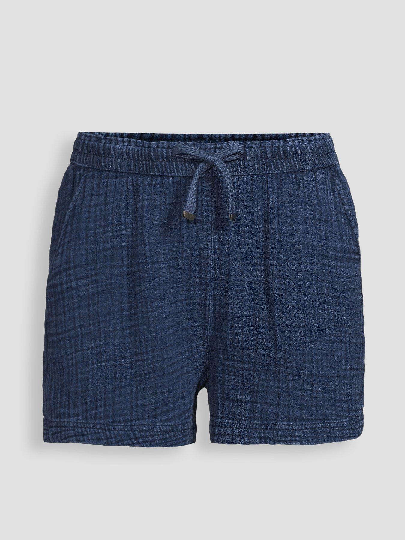 Image 7 of 7 of The Very Collection Indigo Washed Crinkle Short Co-ord&nbsp; - Blue