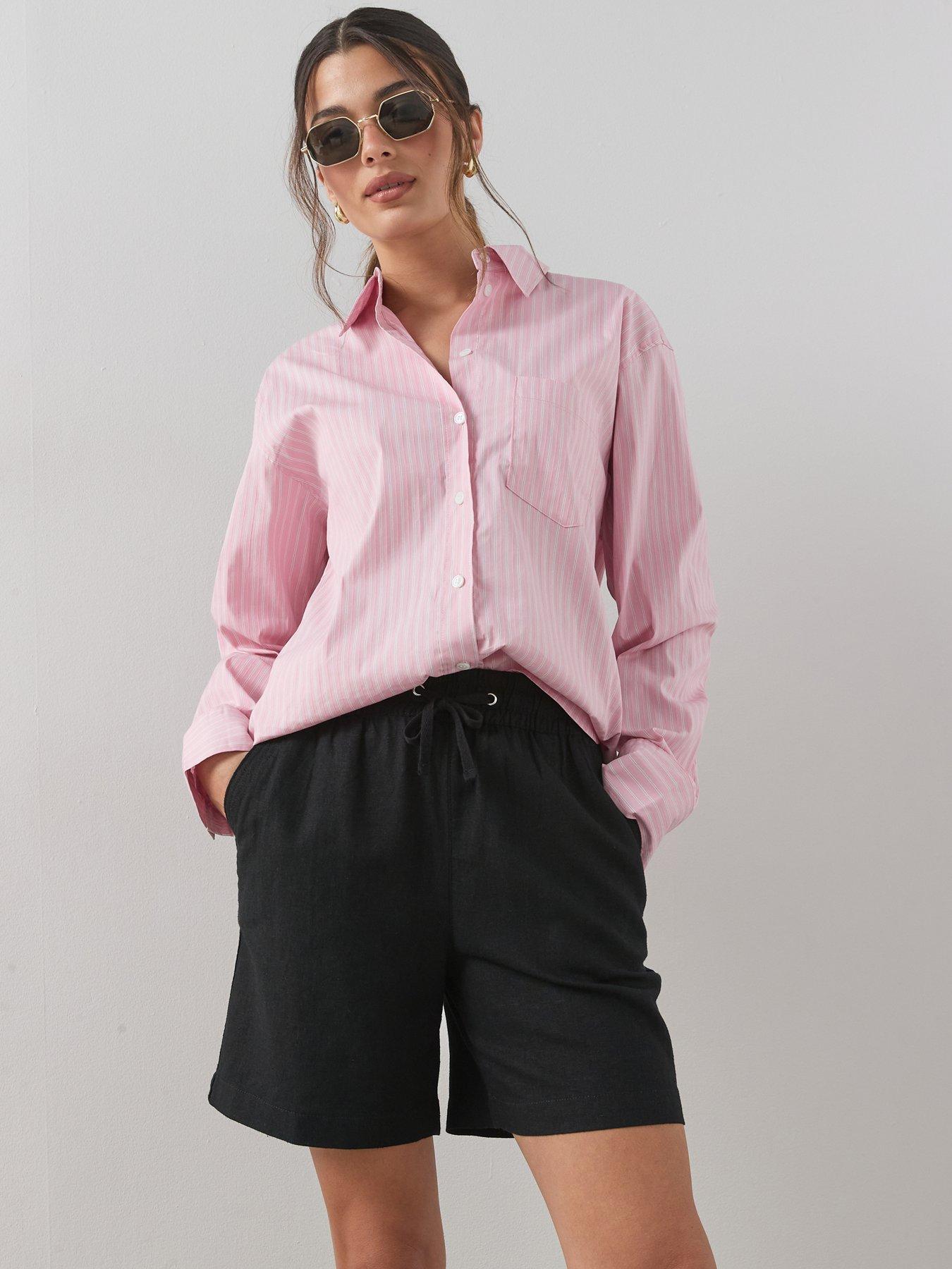 The Very Collection Linen Blend Shorts - Black