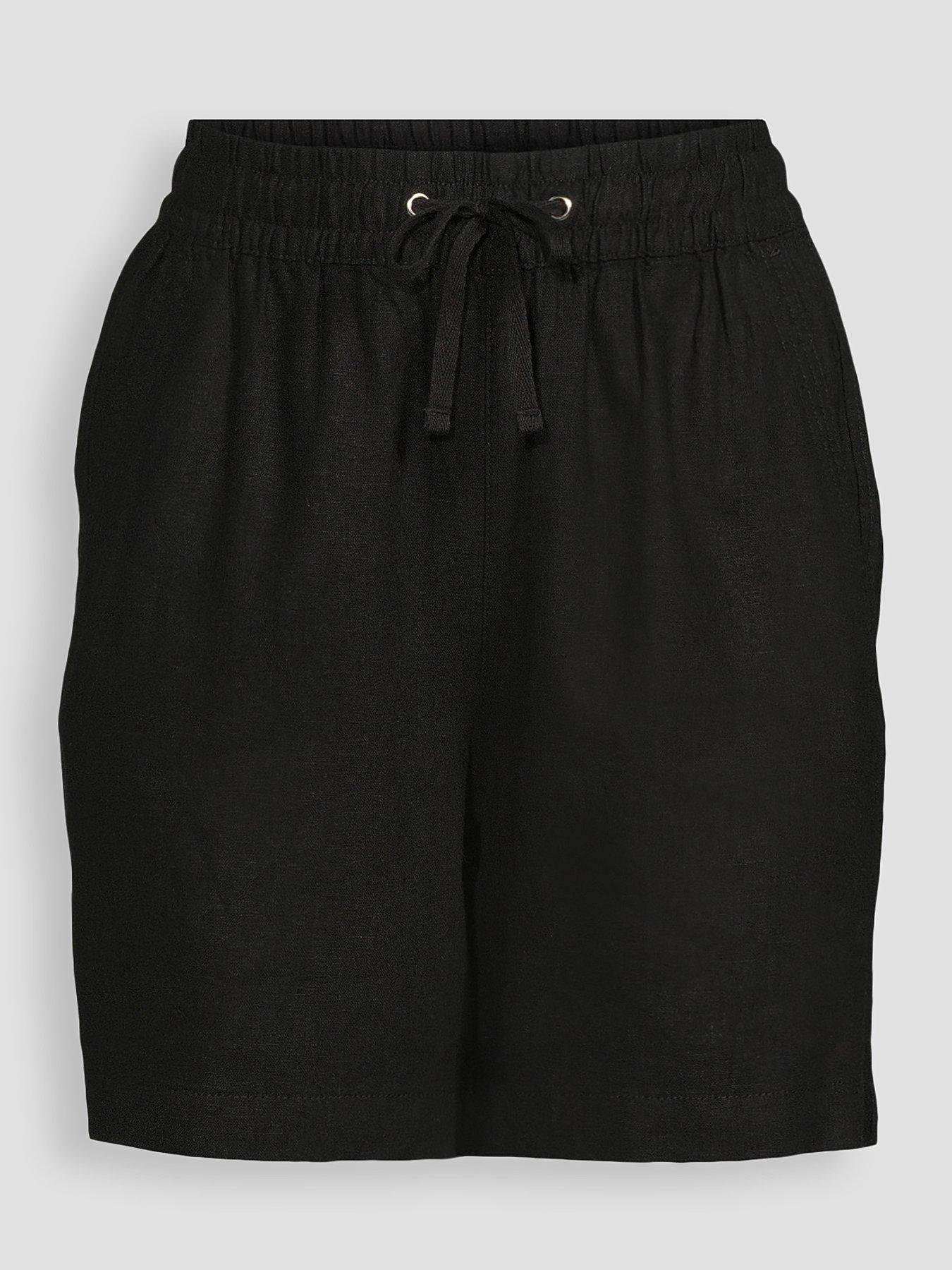 Image 7 of 7 of The Very Collection Linen Blend Shorts - Black