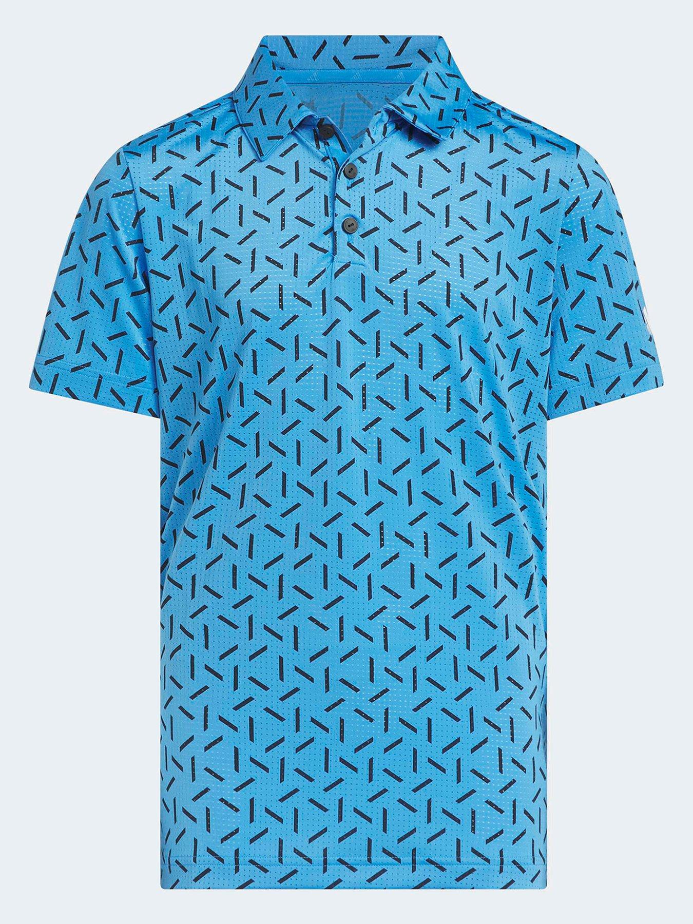 adidas Boys Golf Climacool Mesh Polo Shirt - Blue