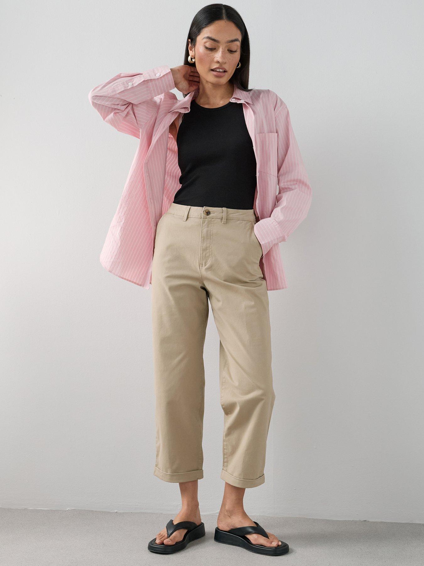The Very Collection Cropped Chino Trousers - Beige